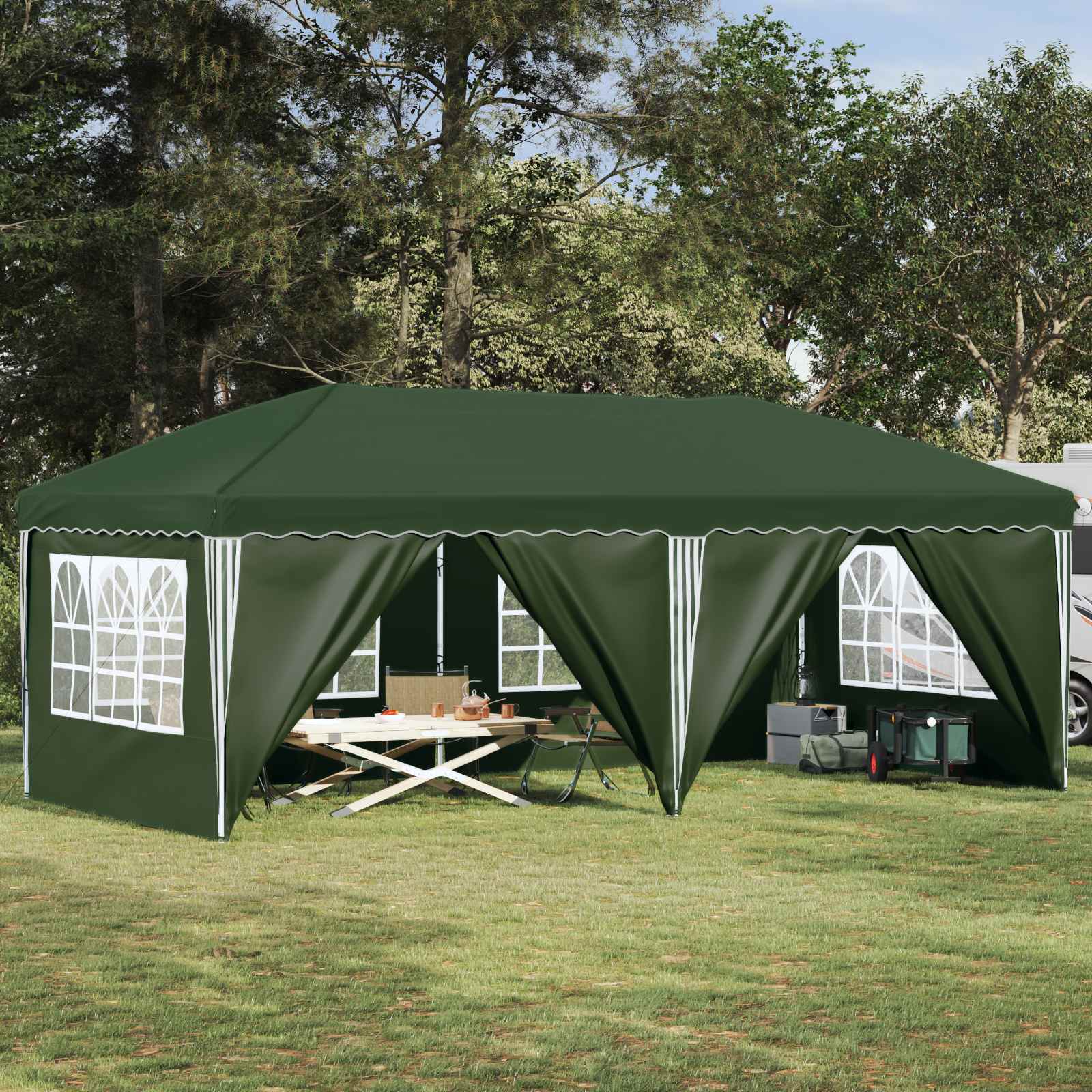 Pop-up partytent 575 x 288 x 245 cm Groen