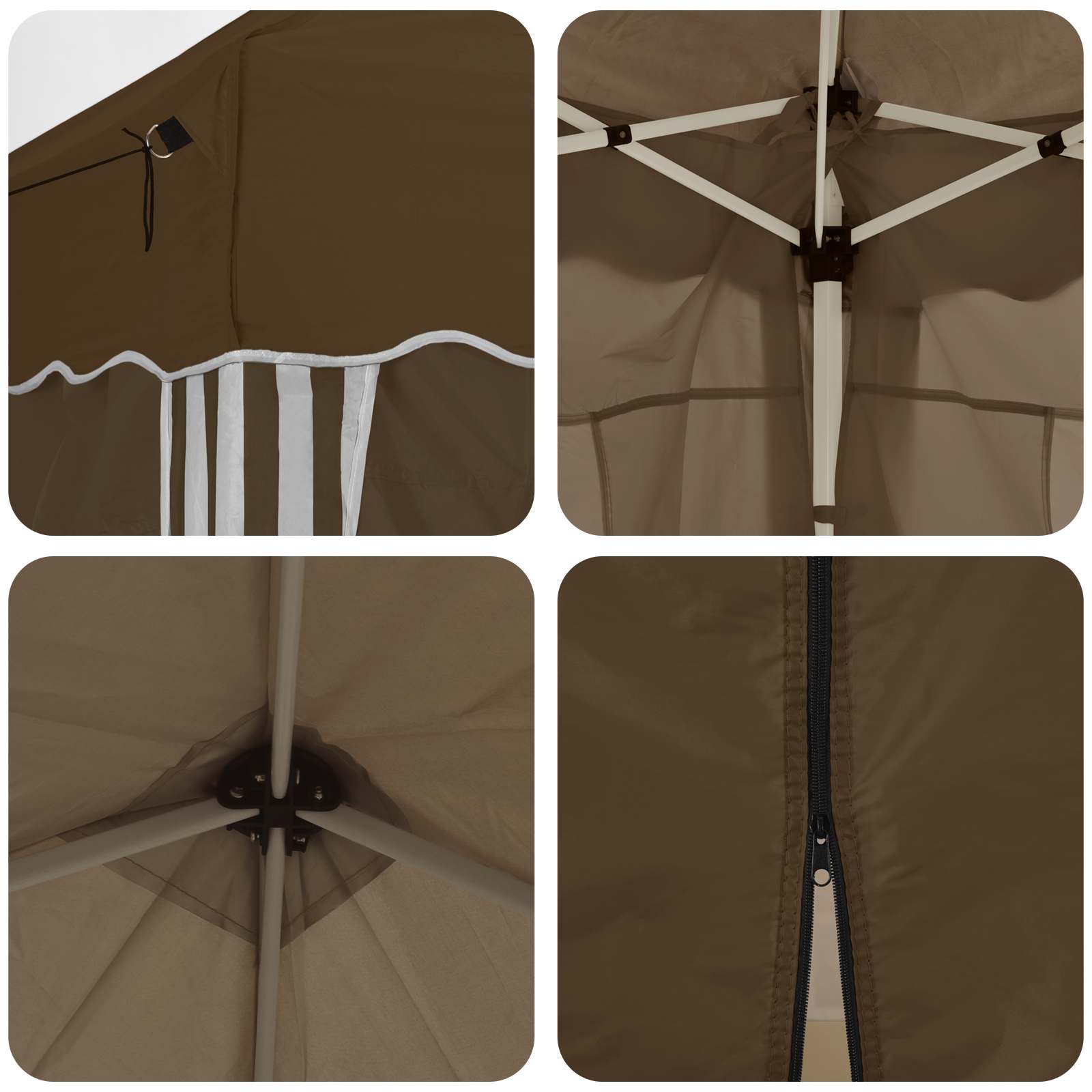 Pop-up partytent 575 x 288 x 245 cm Taupe