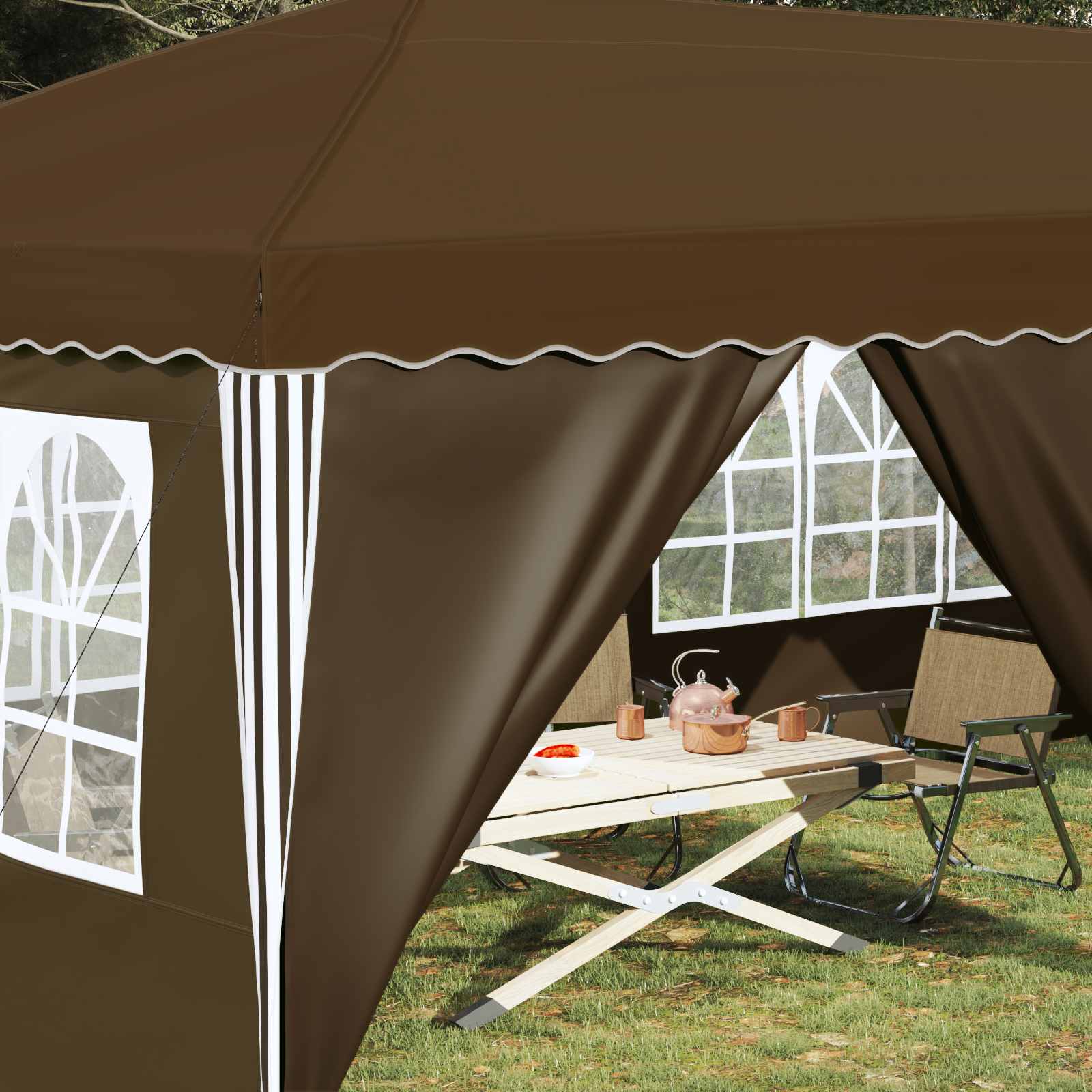 Pop-up partytent 575 x 288 x 245 cm Taupe