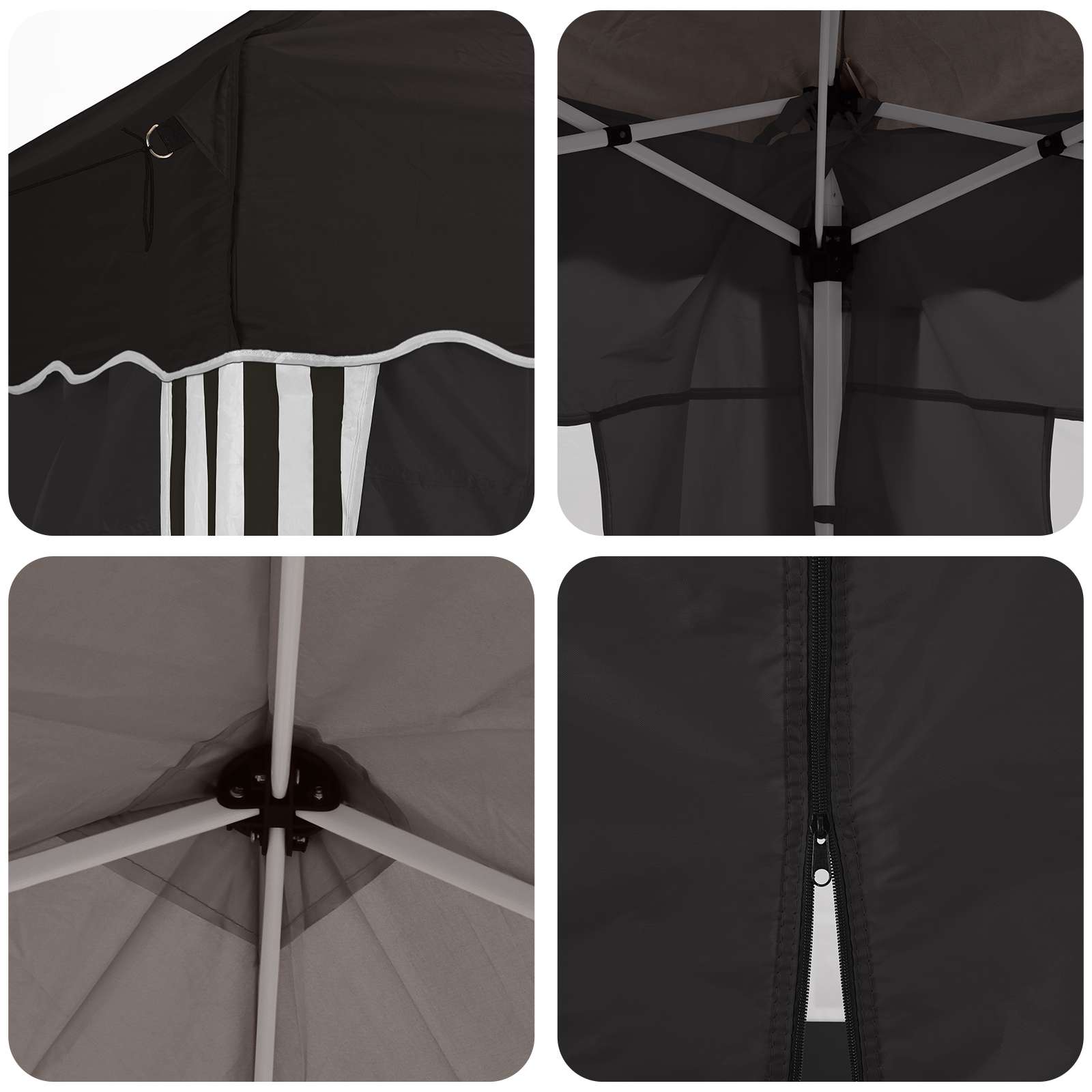 Pop-up partytent 575 x 288 x 245 cm Zwart