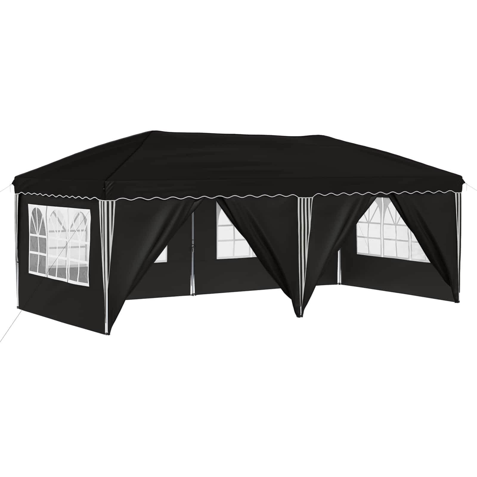Pop-up partytent 575 x 288 x 245 cm Zwart