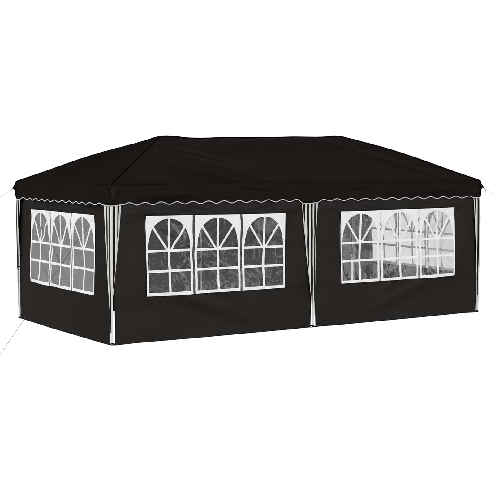 Pop-up partytent 575 x 288 x 245 cm Zwart