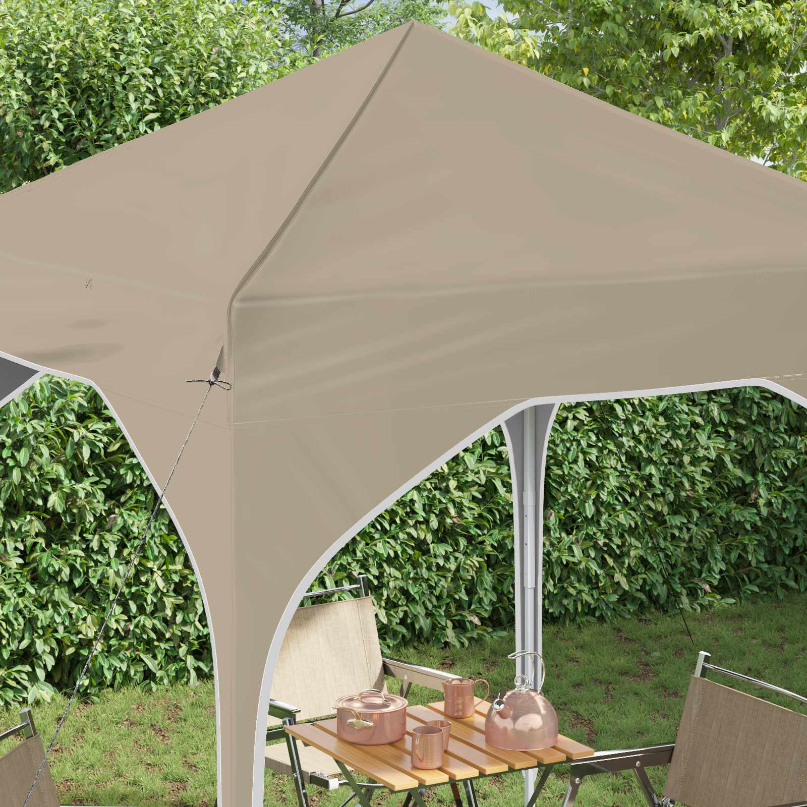 Pop-up partytent 194 x 194 x 245 cm Crèmekleurig