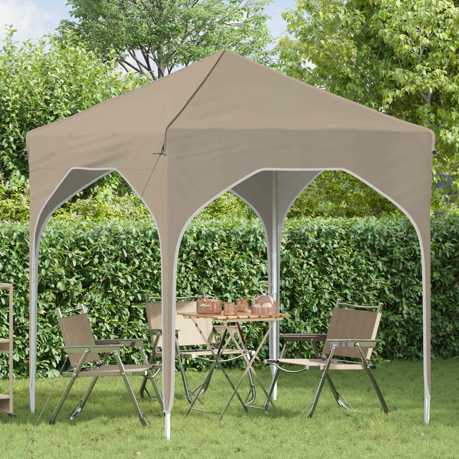 Pop-up partytent 194 x 194 x 245 cm Crèmekleurig