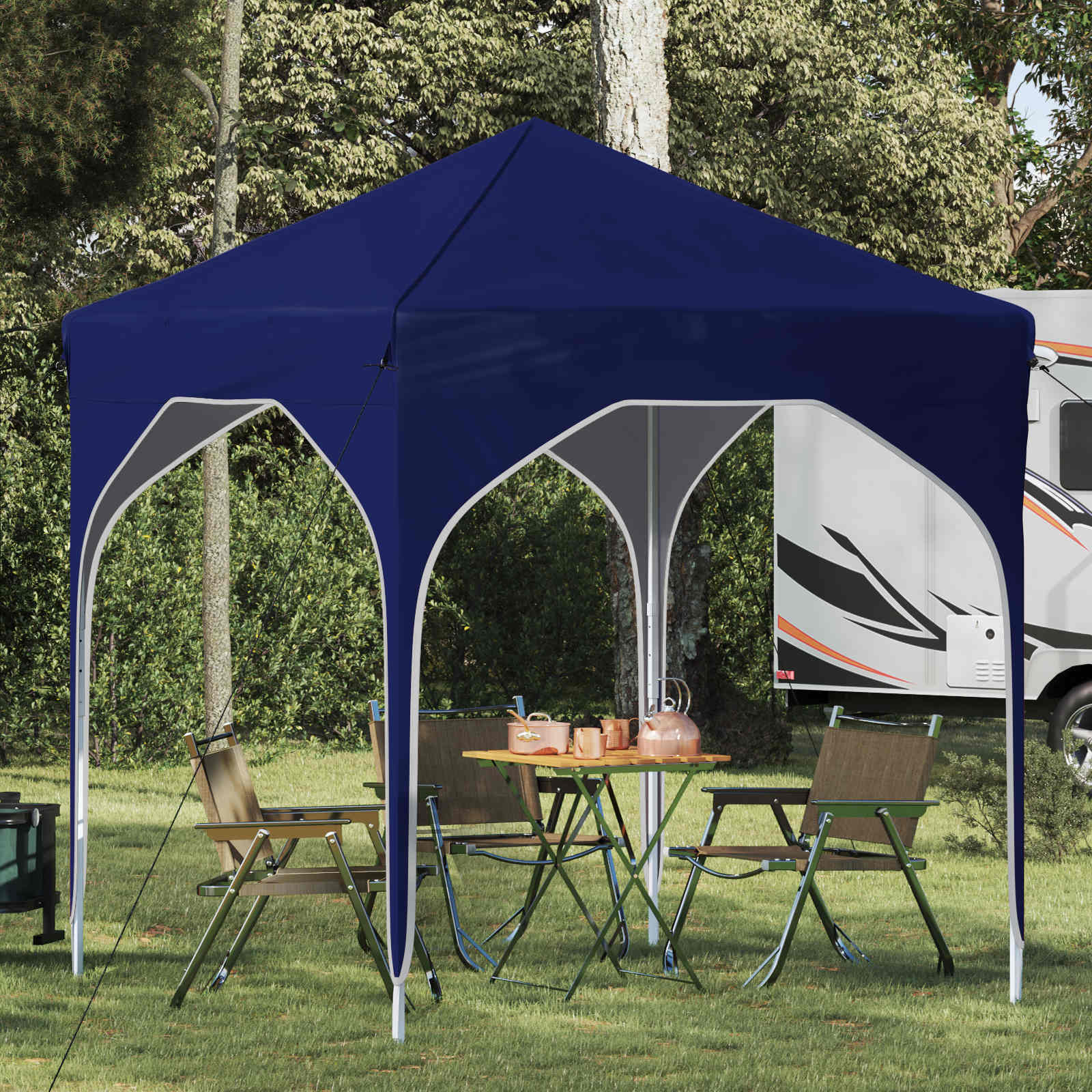 Pop-up partytent 194 x 194 x 245 cm Blauw