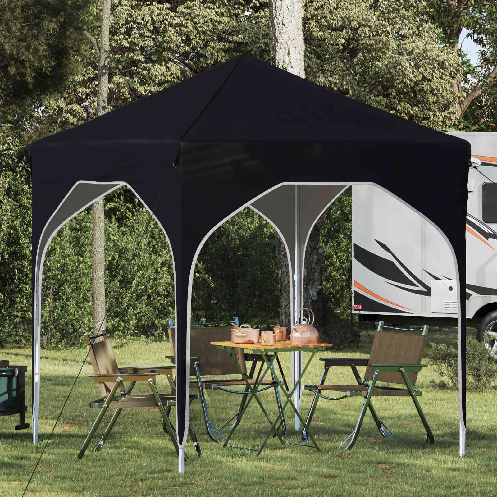 Pop-up partytent 194 x 194 x 245 cm Antraciet