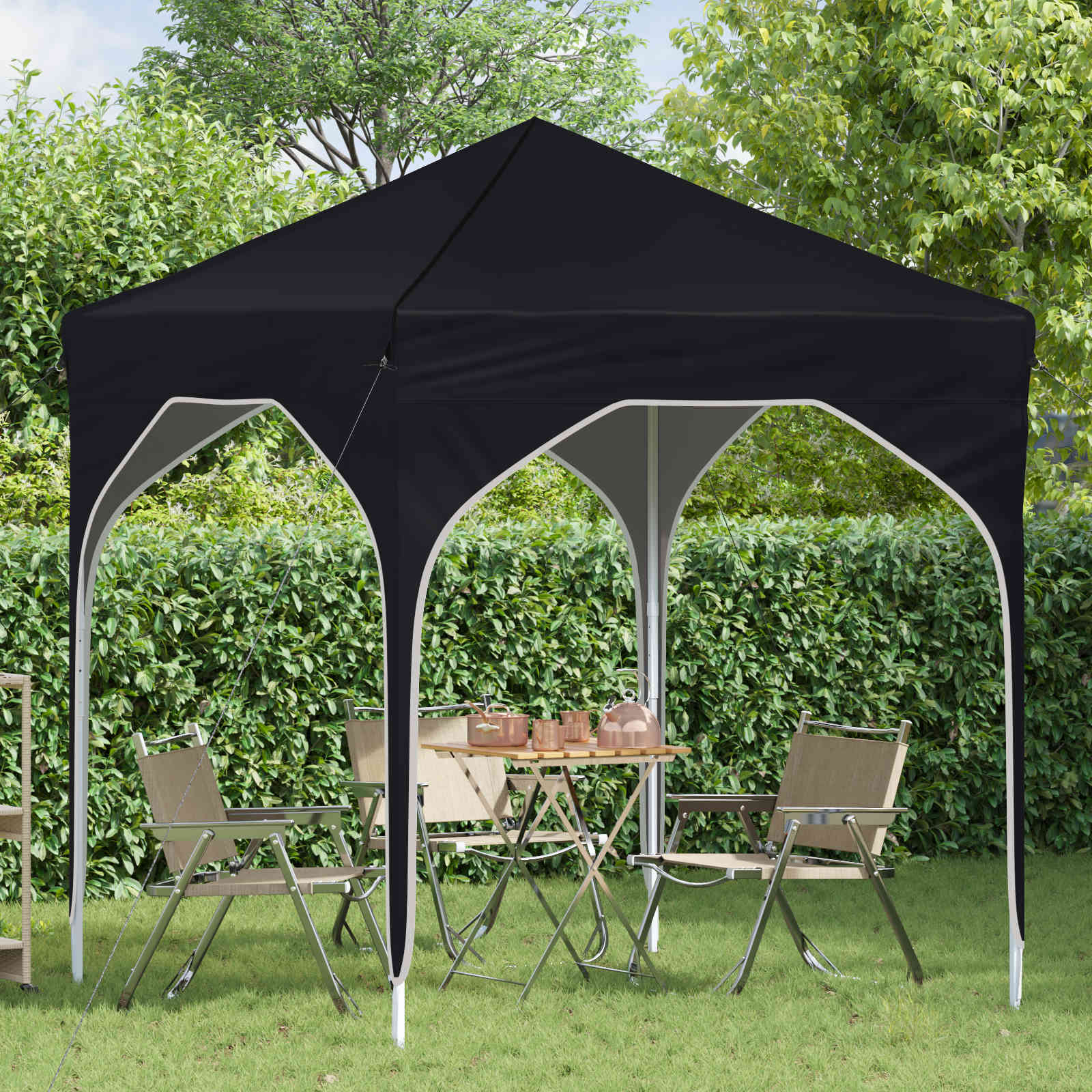 Pop-up partytent 194 x 194 x 245 cm Antraciet