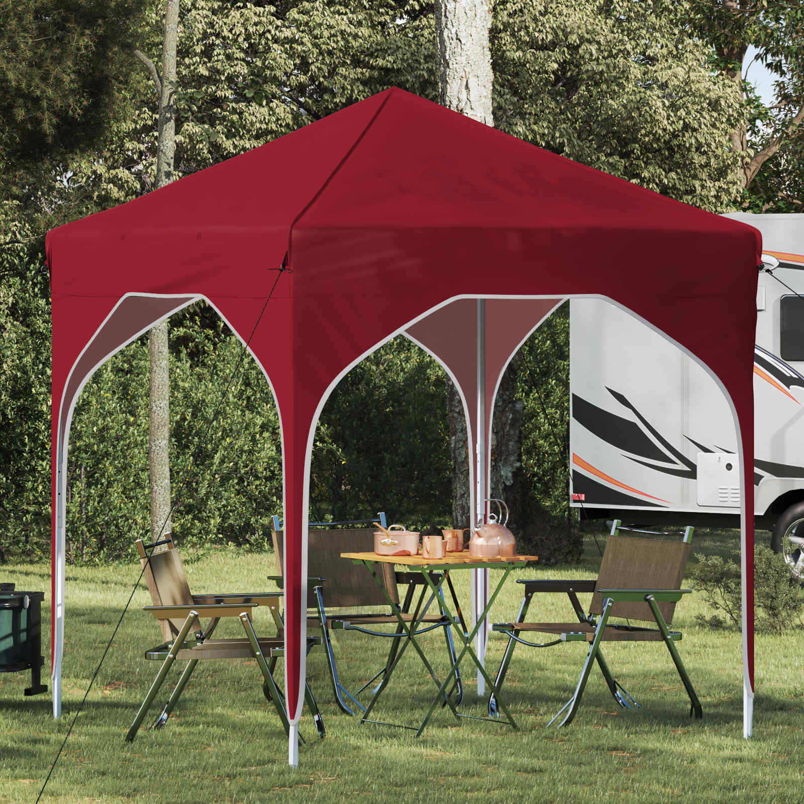 Pop-up partytent 194 x 194 x 245 cm Bordeauxrood