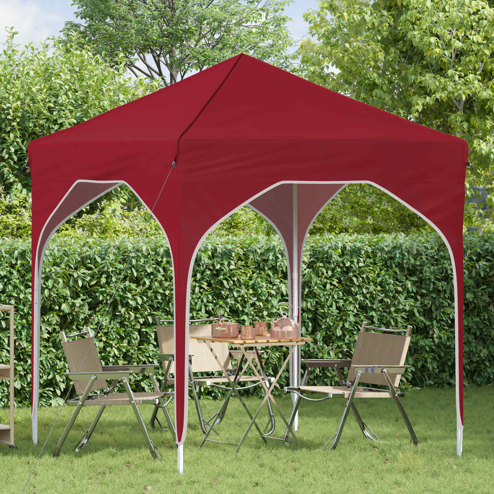 Pop-up partytent 194 x 194 x 245 cm Bordeauxrood