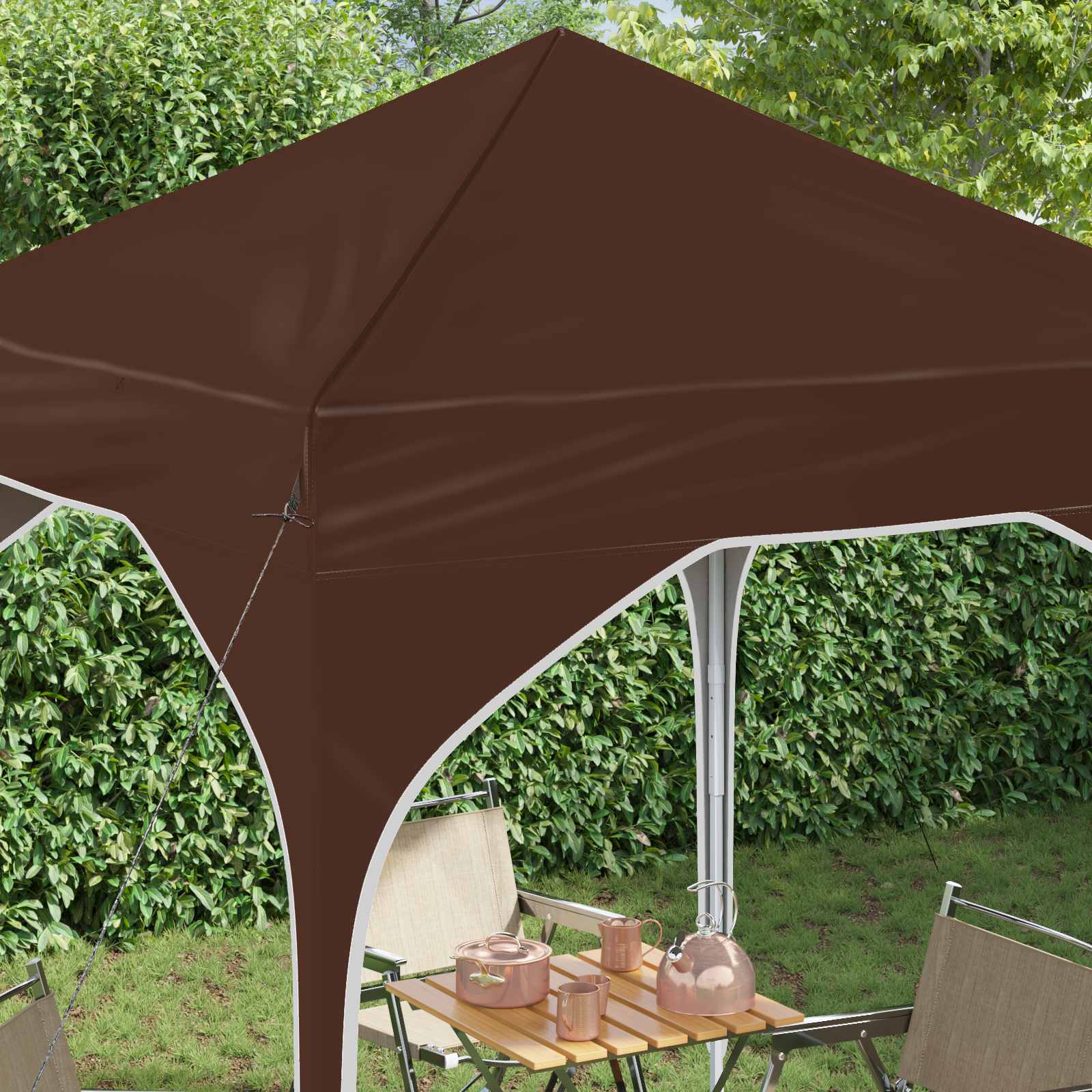 Pop-up partytent 194 x 194 x 245 cm Bruin