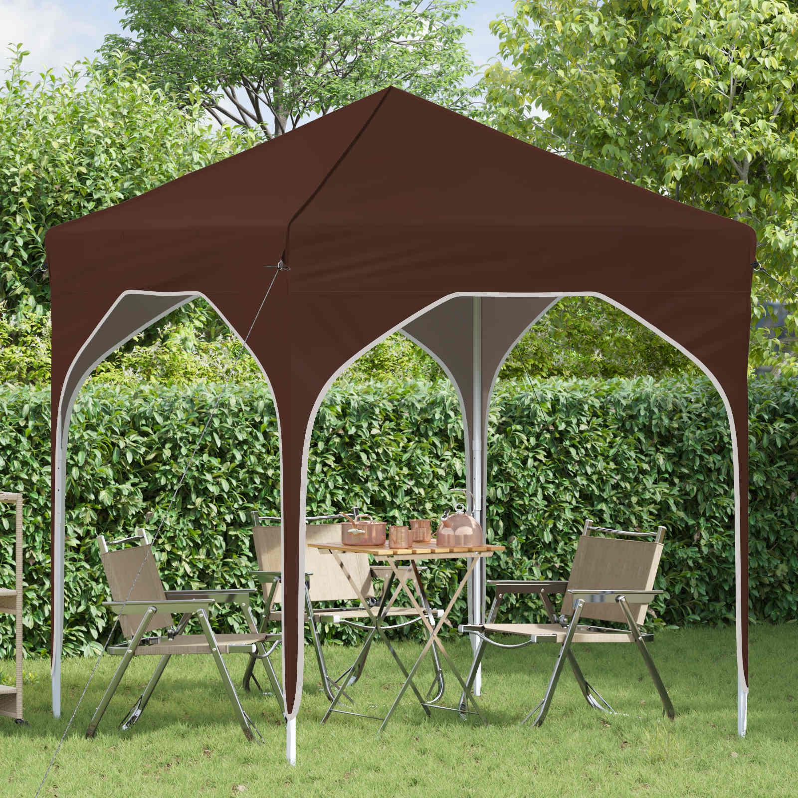 Pop-up partytent 194 x 194 x 245 cm Bruin