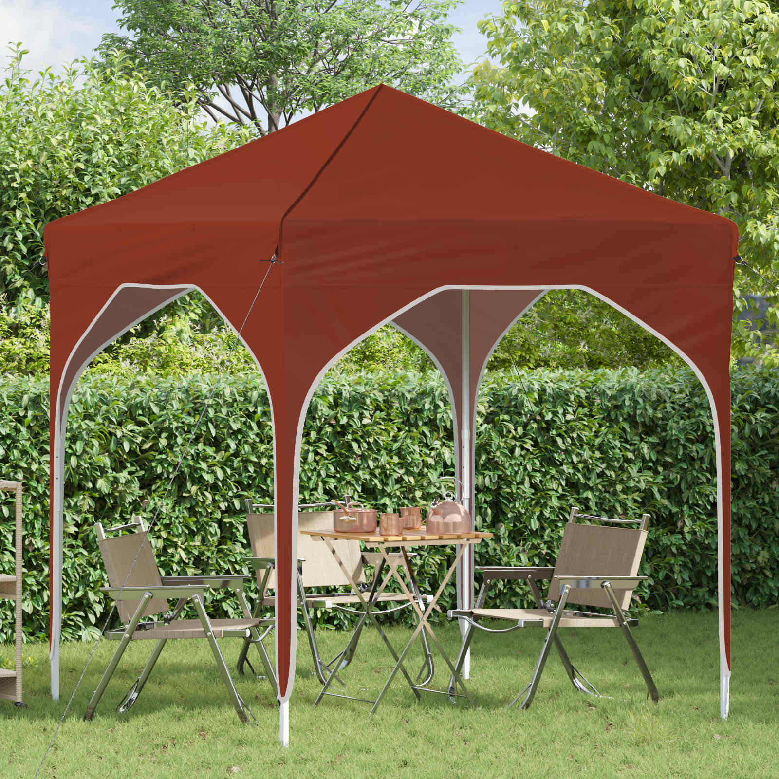 Pop-up partytent 194 x 194 x 245 cm Terracotta
