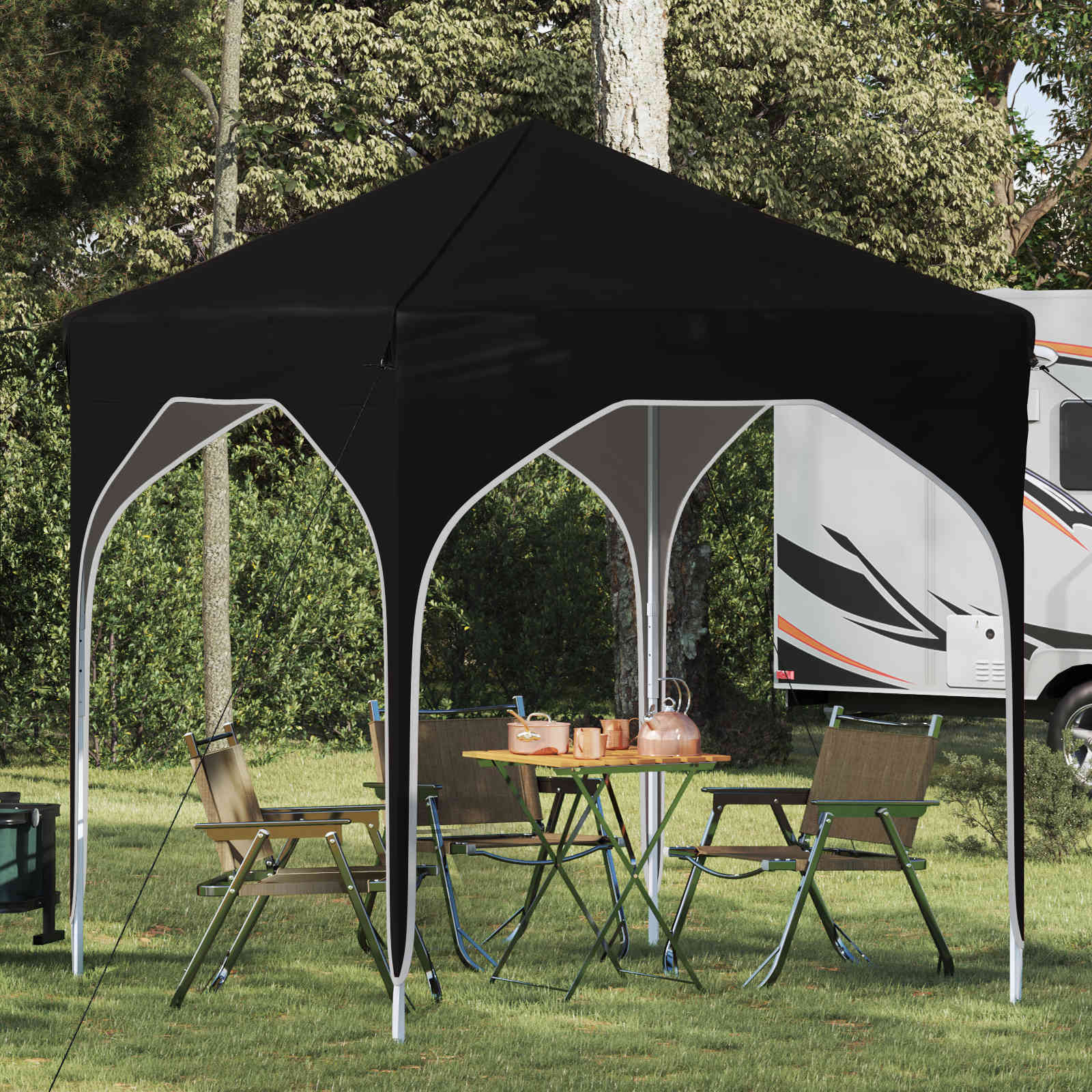 Pop-up partytent 194 x 194 x 245 cm Zwart