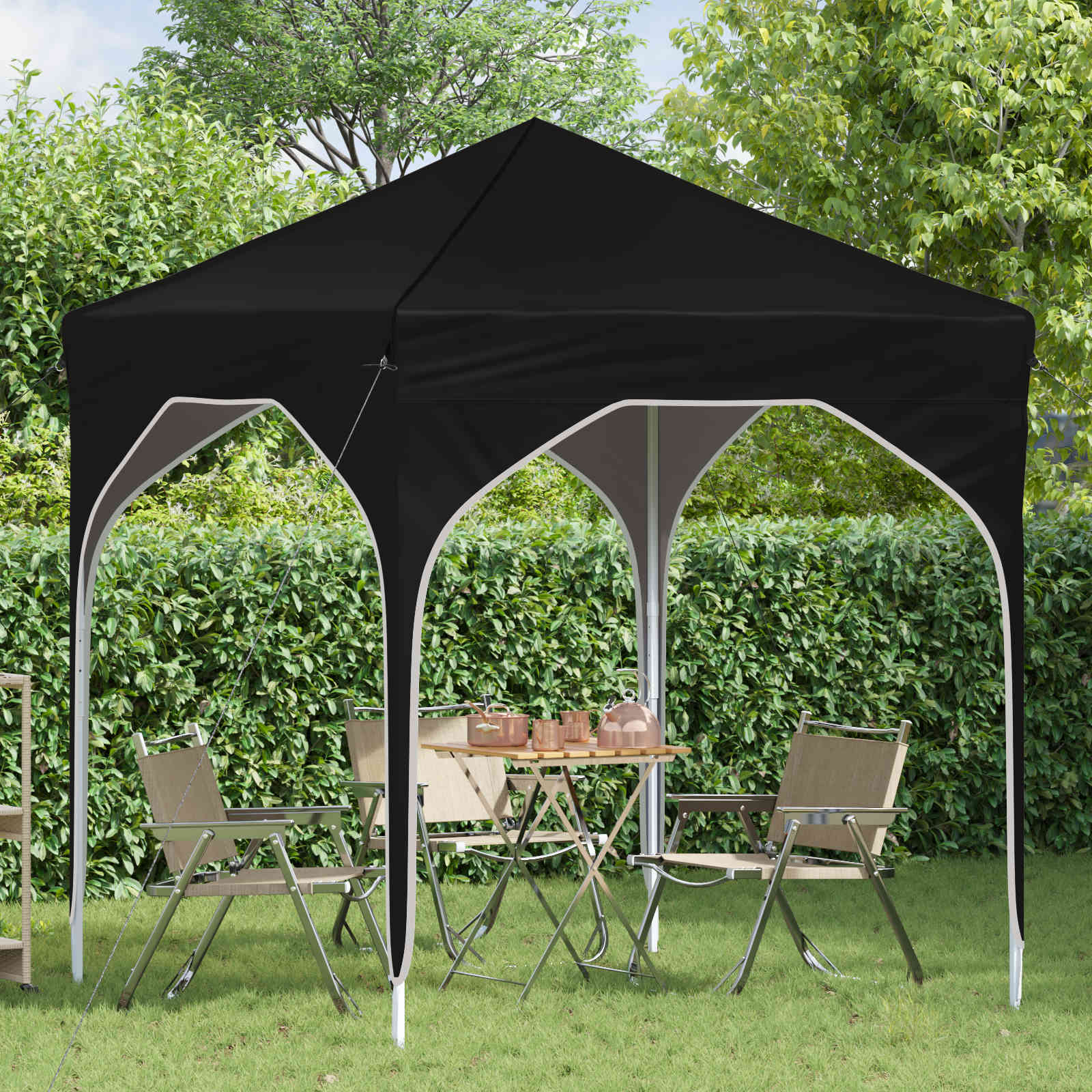 Pop-up partytent 194 x 194 x 245 cm Zwart