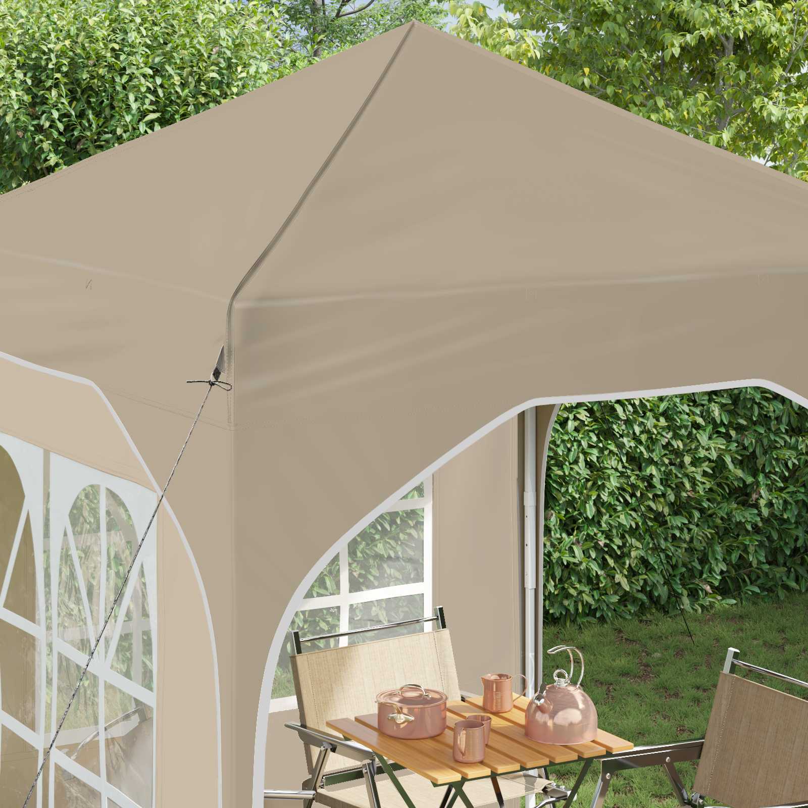 Pop-up partytent 192 x 192 x 245 cm Crèmekleurig