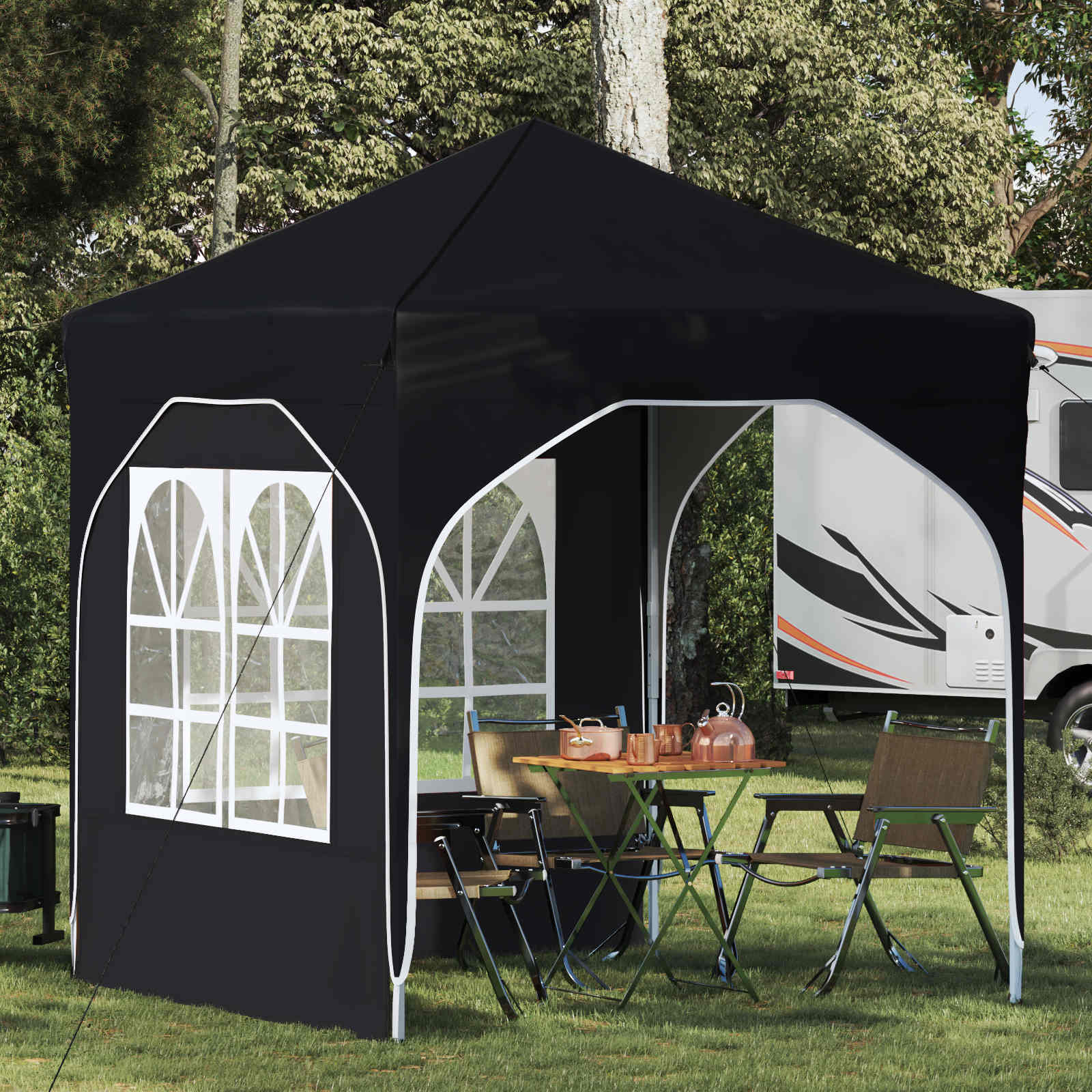 Pop-up partytent 192 x 192 x 245 cm Antraciet