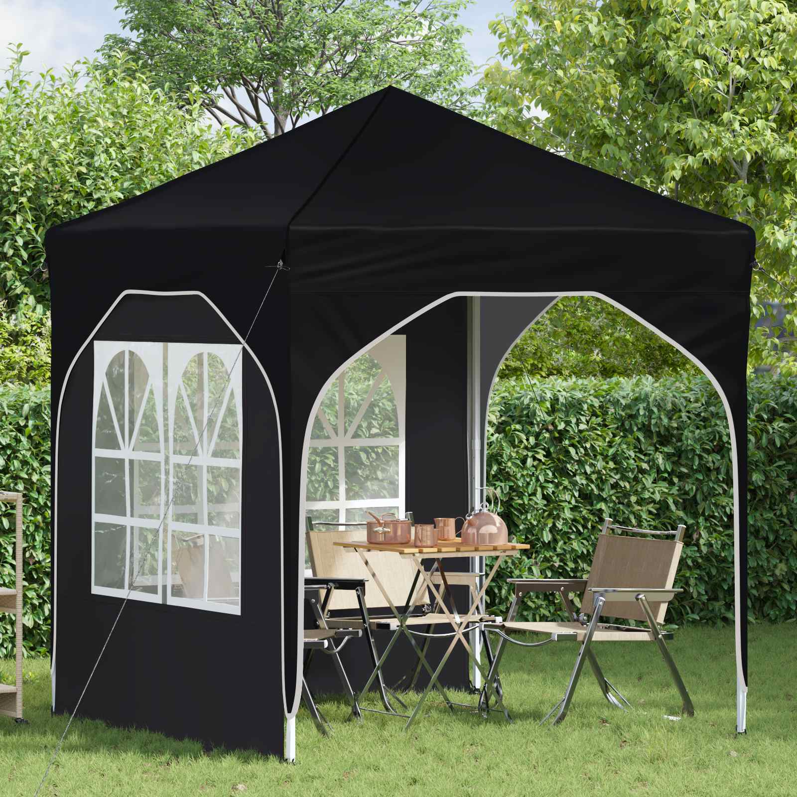 Pop-up partytent 192 x 192 x 245 cm Antraciet