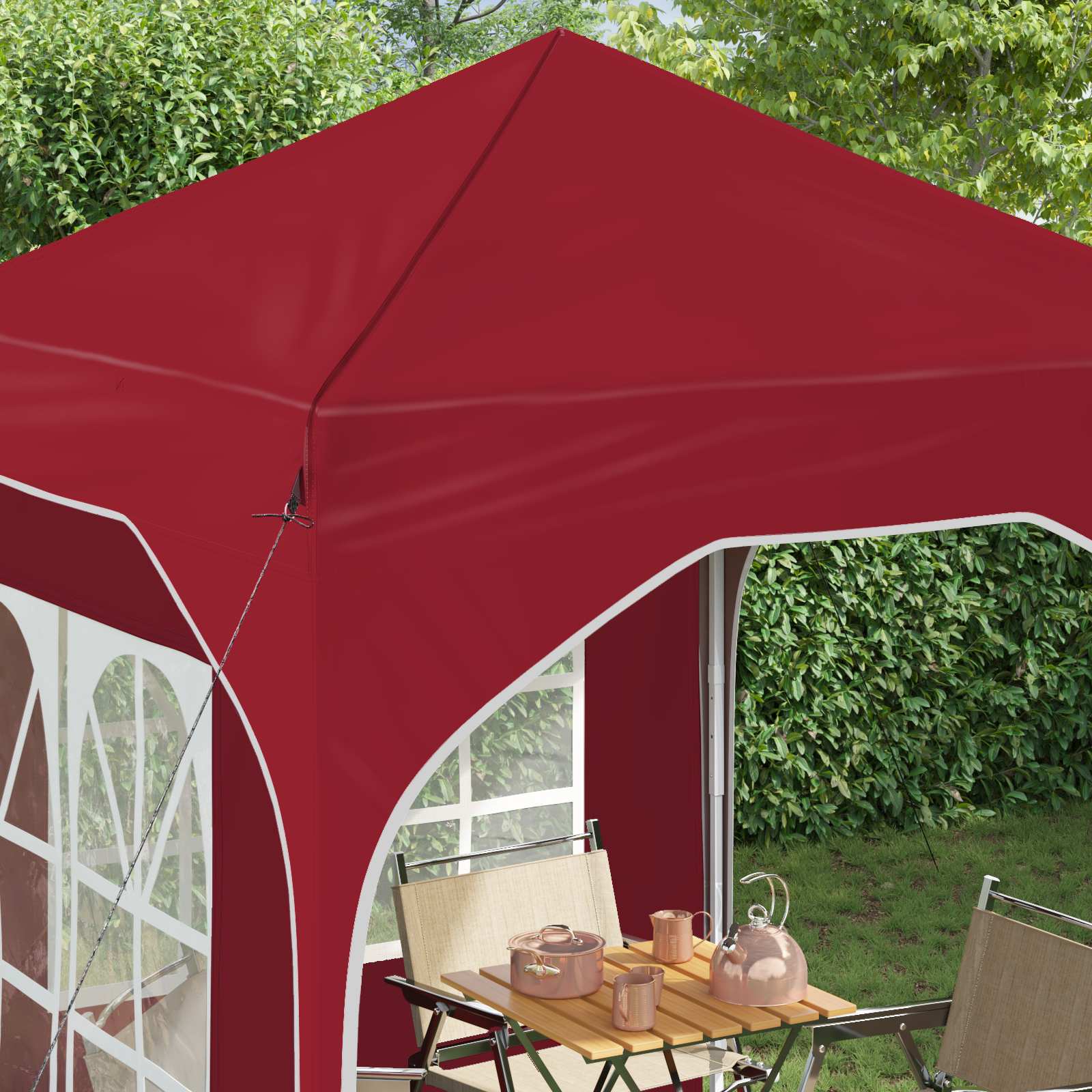 Pop-up partytent 192 x 192 x 245 cm Bordeauxrood
