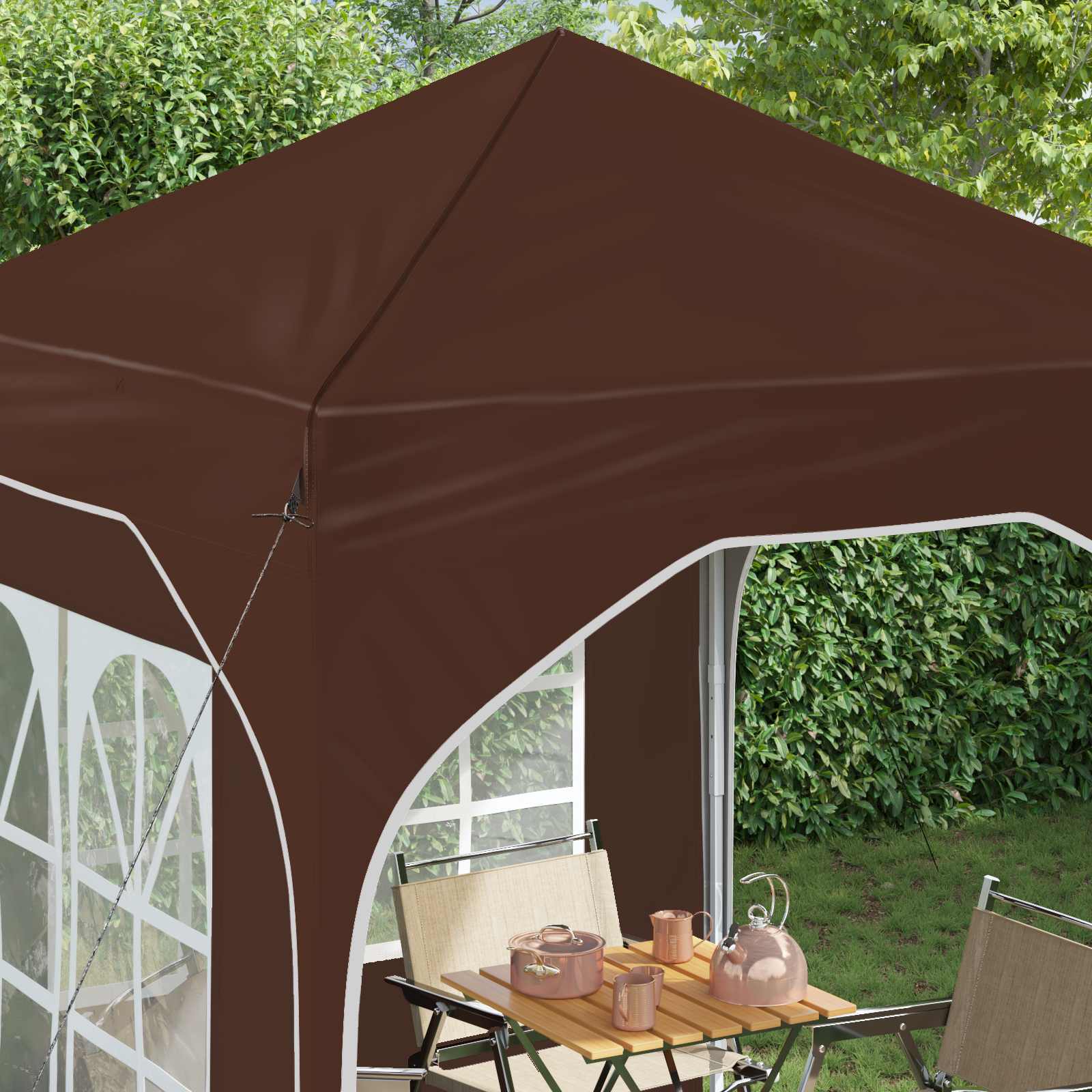 Pop-up partytent 192 x 192 x 245 cm Bruin