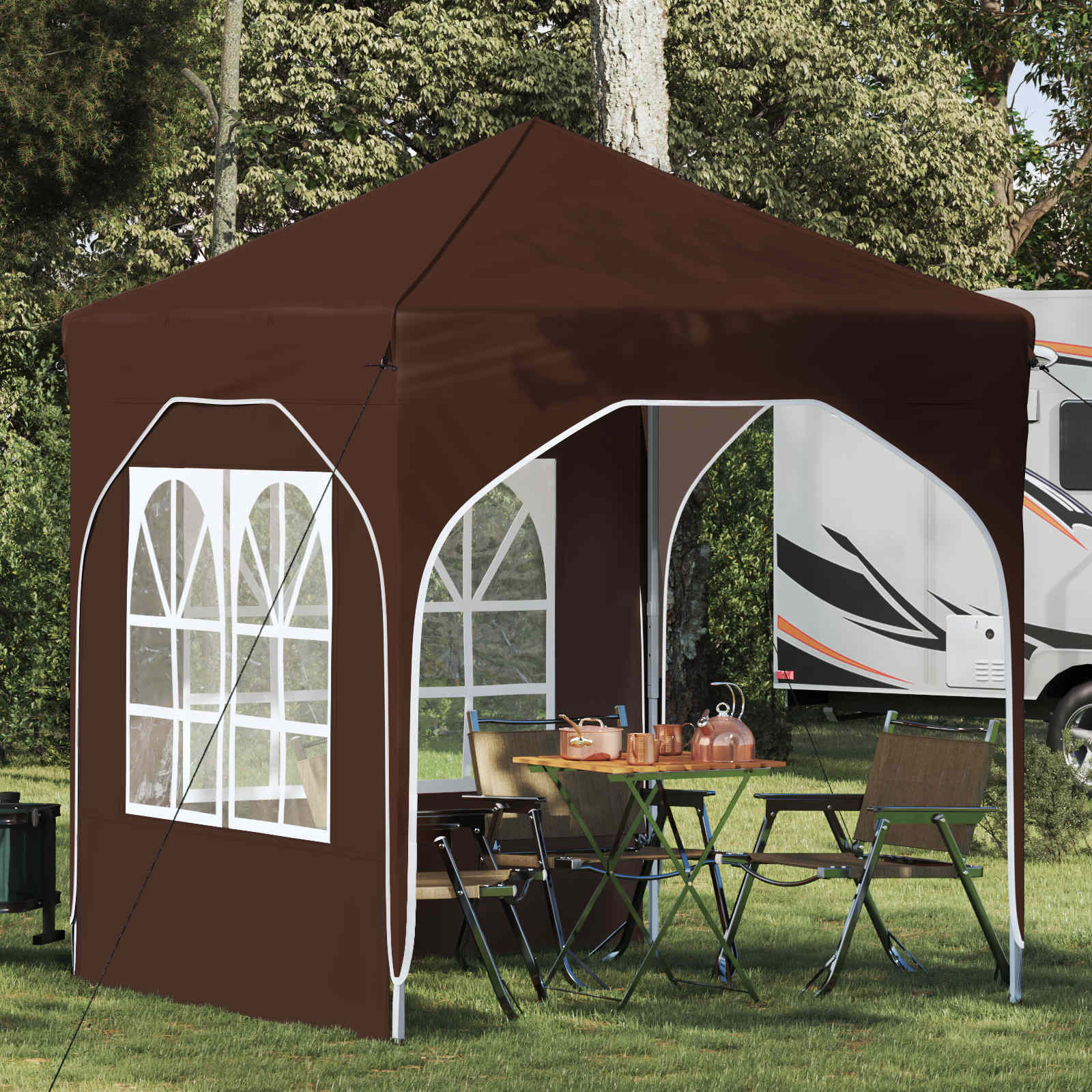 Pop-up partytent 192 x 192 x 245 cm Bruin