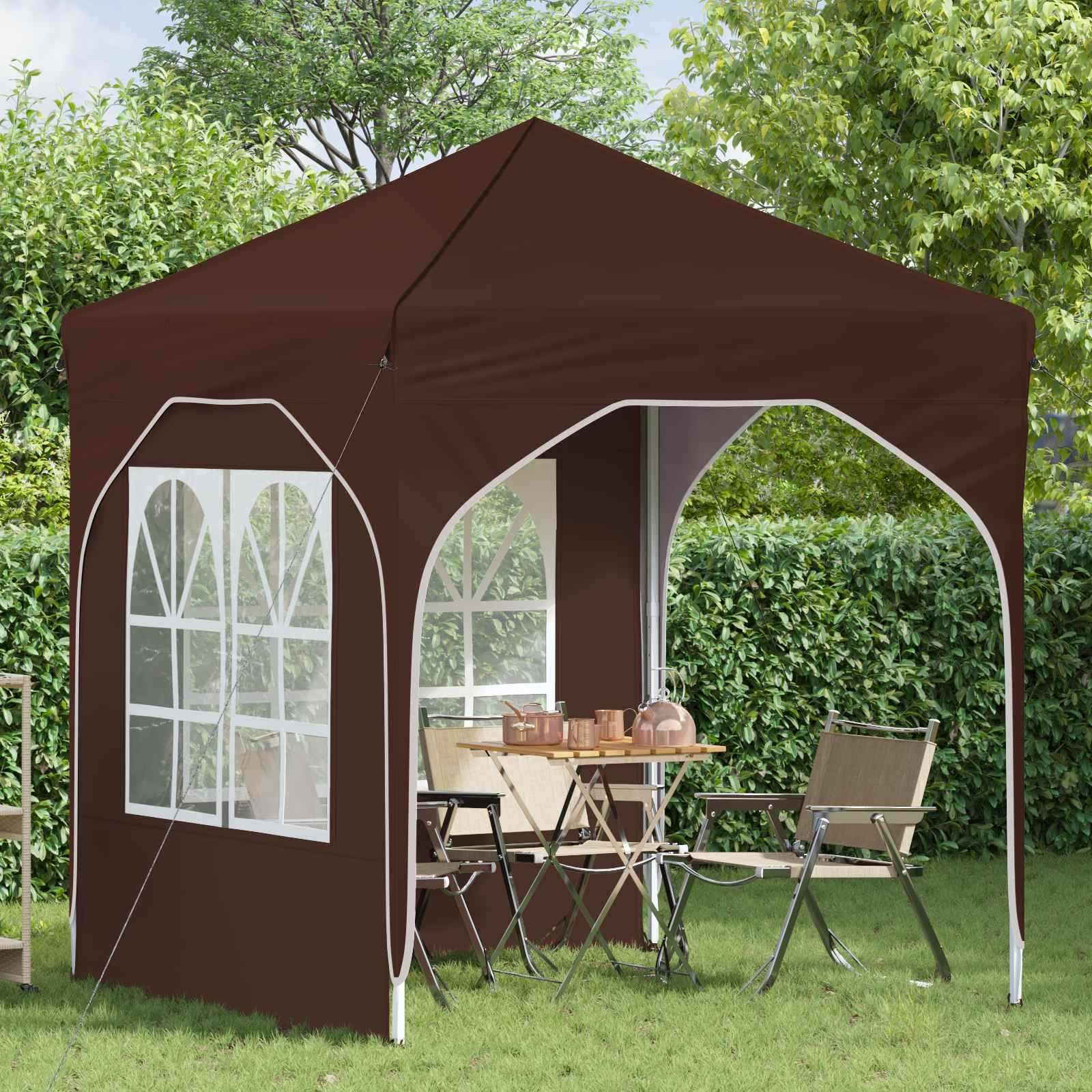 Pop-up partytent 192 x 192 x 245 cm Bruin
