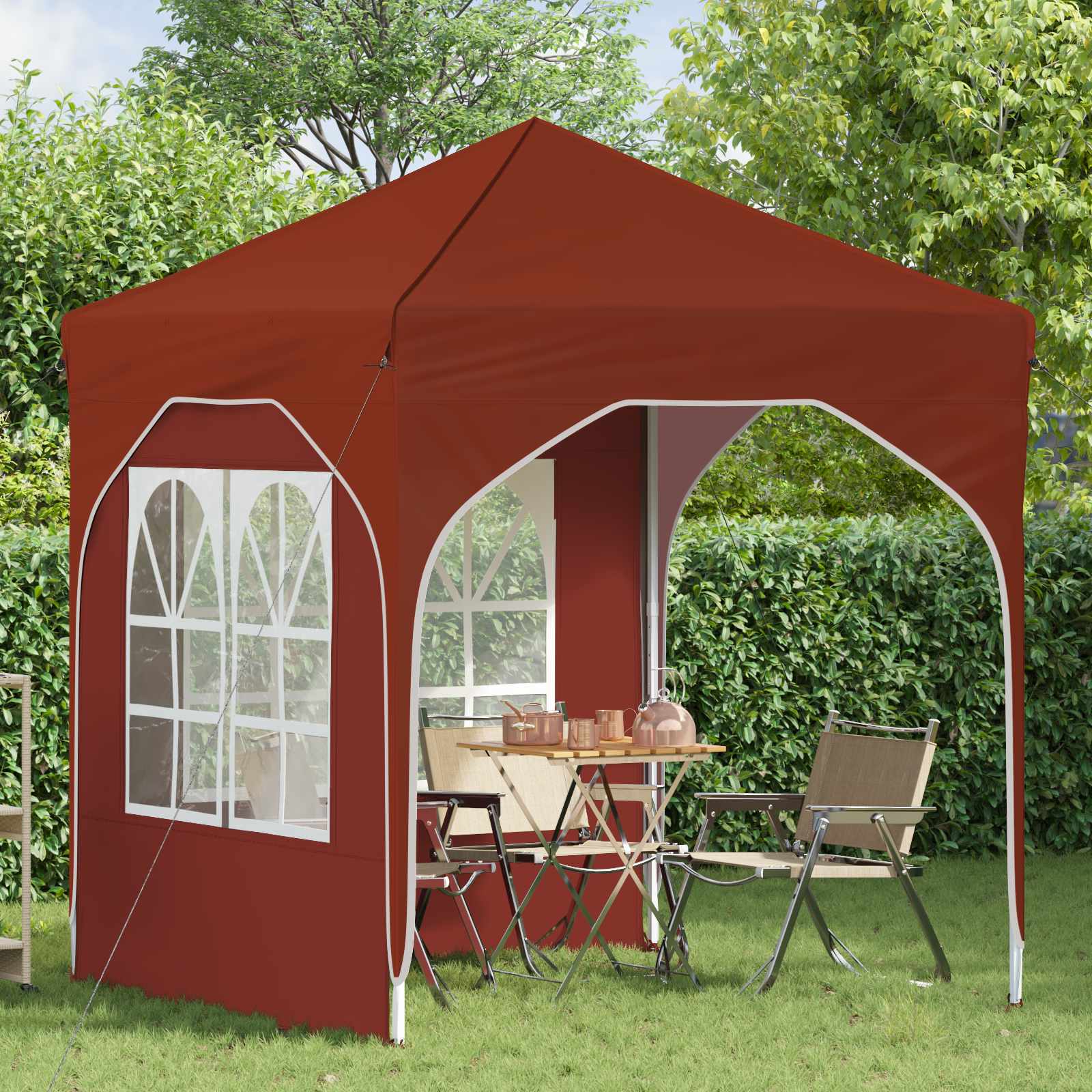 Pop-up partytent 192 x 192 x 245 cm Terracotta