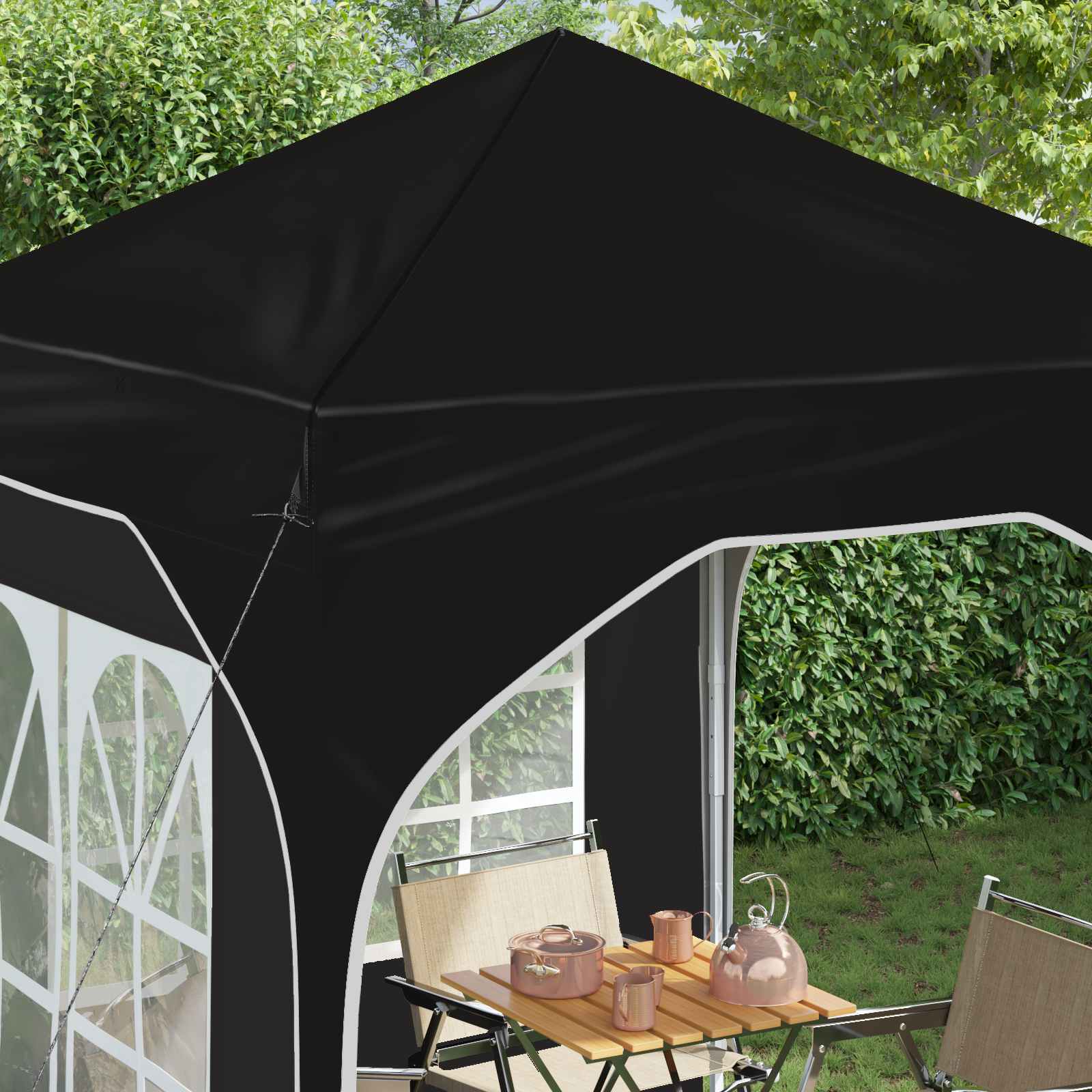 Pop-up partytent 192 x 192 x 245 cm Zwart