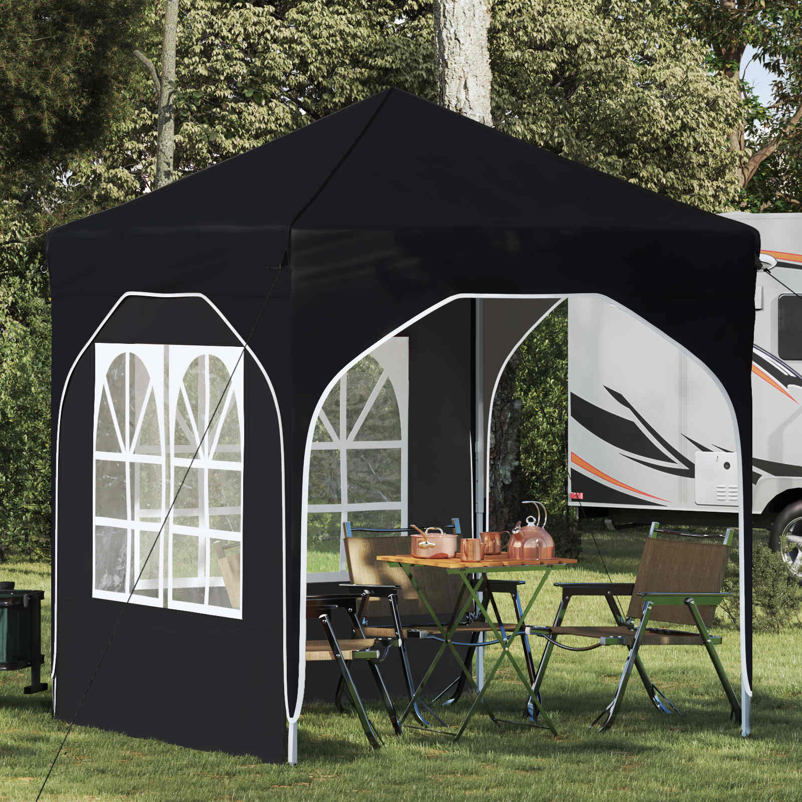 Pop-up partytent 192 x 192 x 245 cm Zwart