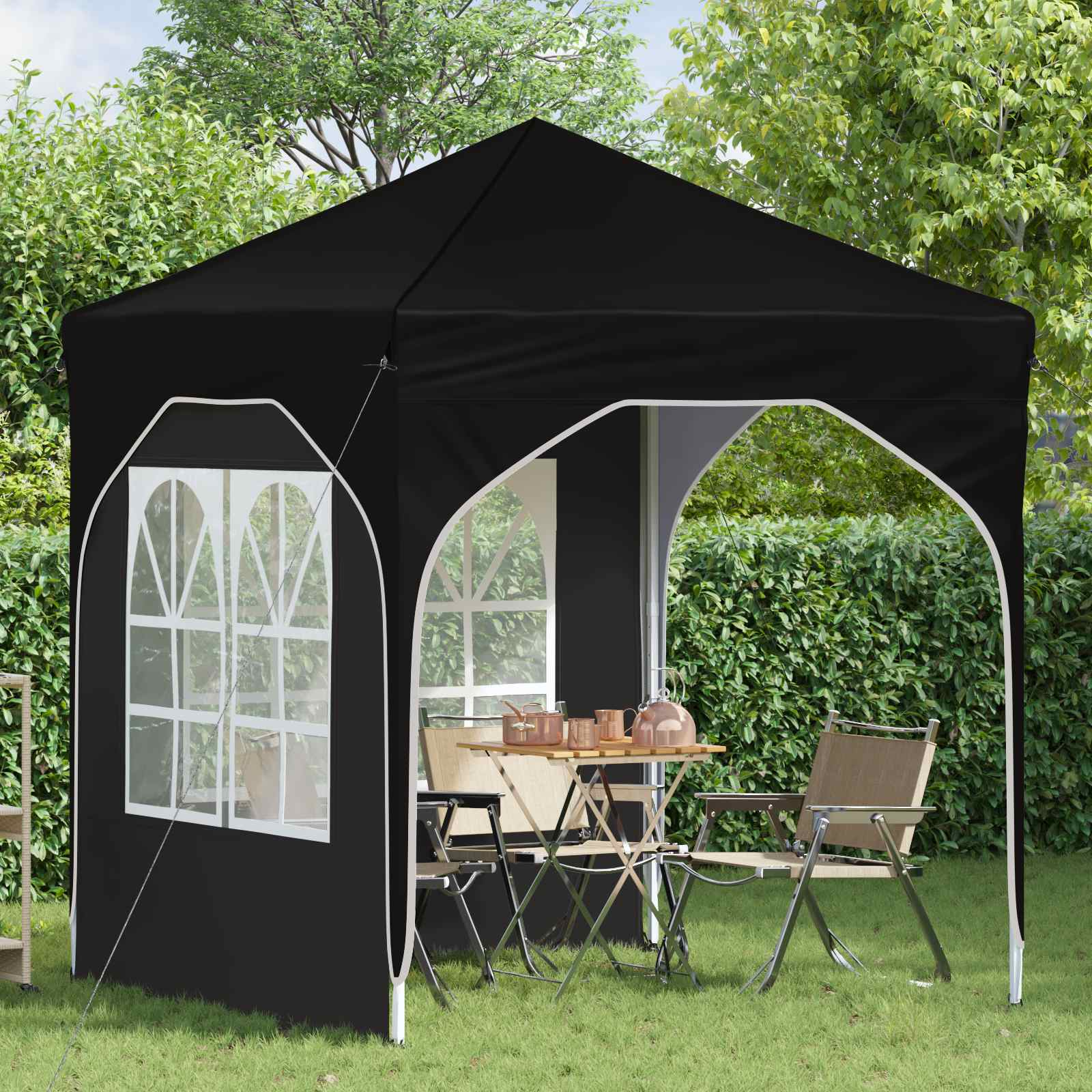 Pop-up partytent 192 x 192 x 245 cm Zwart