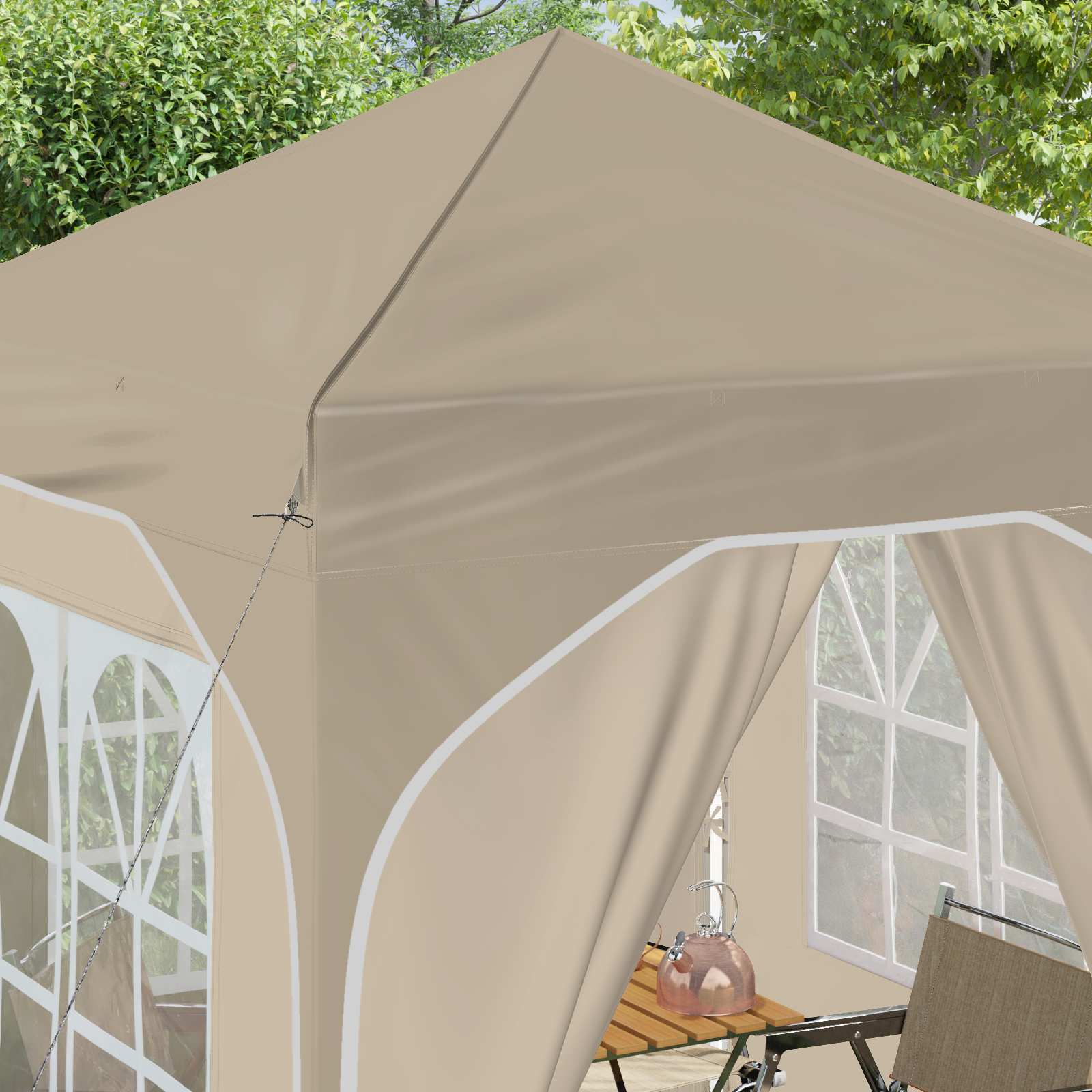 Pop-up partytent 192 x 192 x 245 cm Crèmekleurig