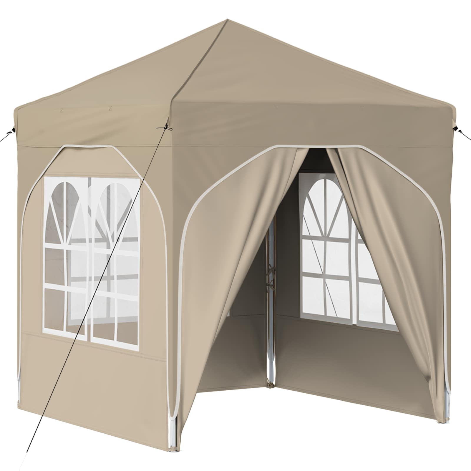 Pop-up partytent 192 x 192 x 245 cm Crèmekleurig
