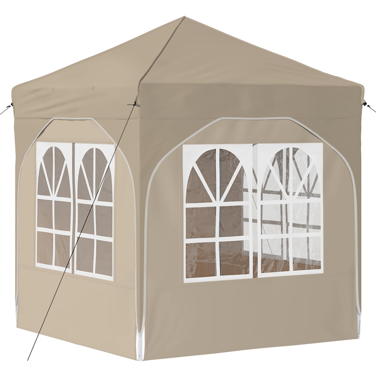 Pop-up partytent 192 x 192 x 245 cm Crèmekleurig