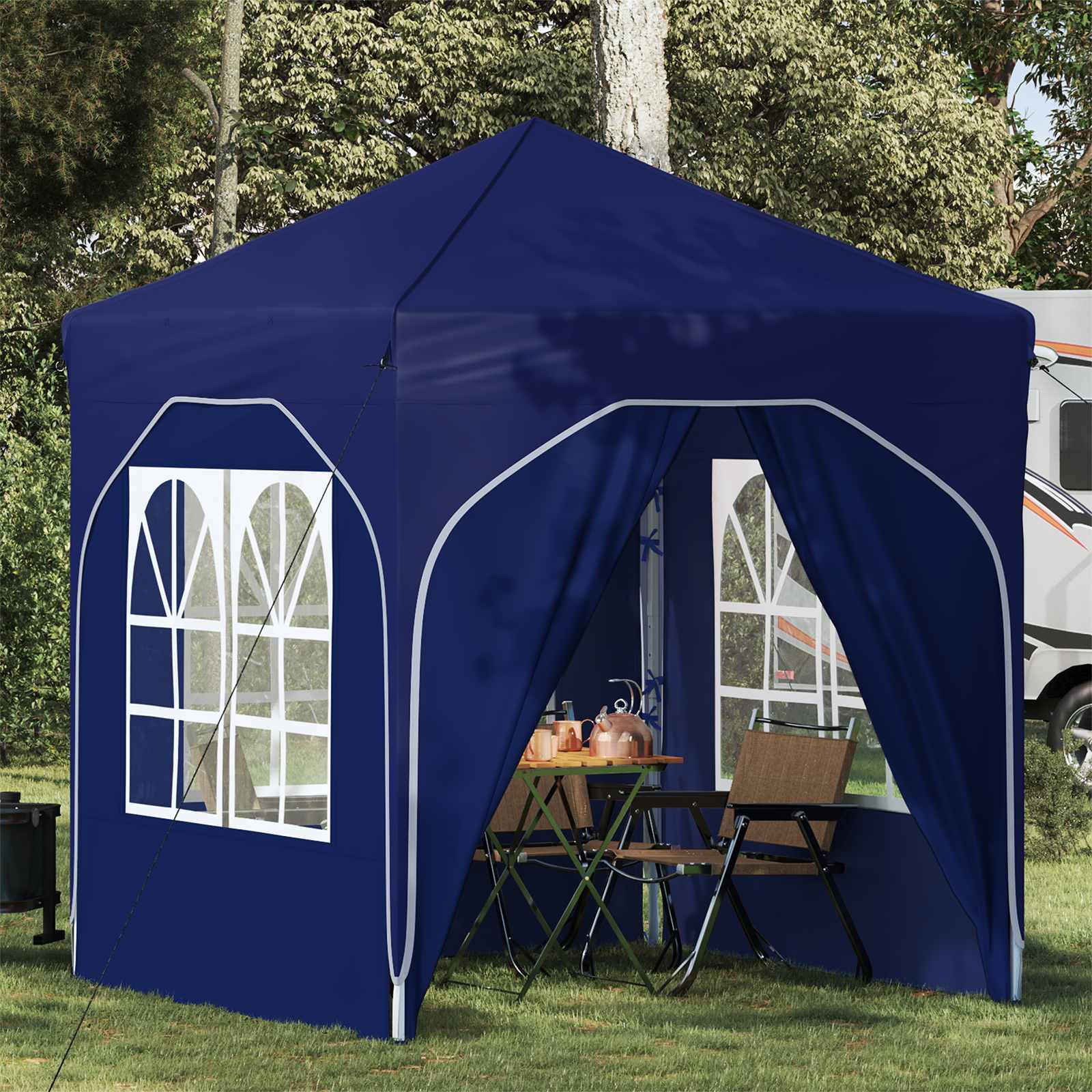 Pop-up partytent 192 x 192 x 245 cm Blauw