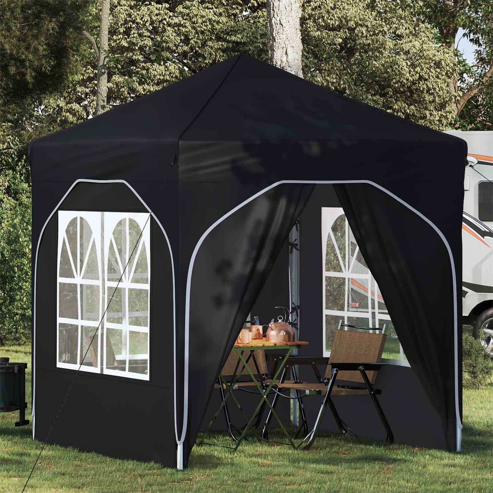 Pop-up partytent 192 x 192 x 245 cm Antraciet