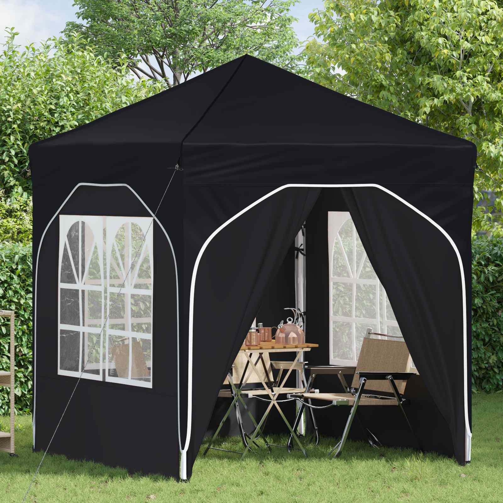 Pop-up partytent 192 x 192 x 245 cm Antraciet