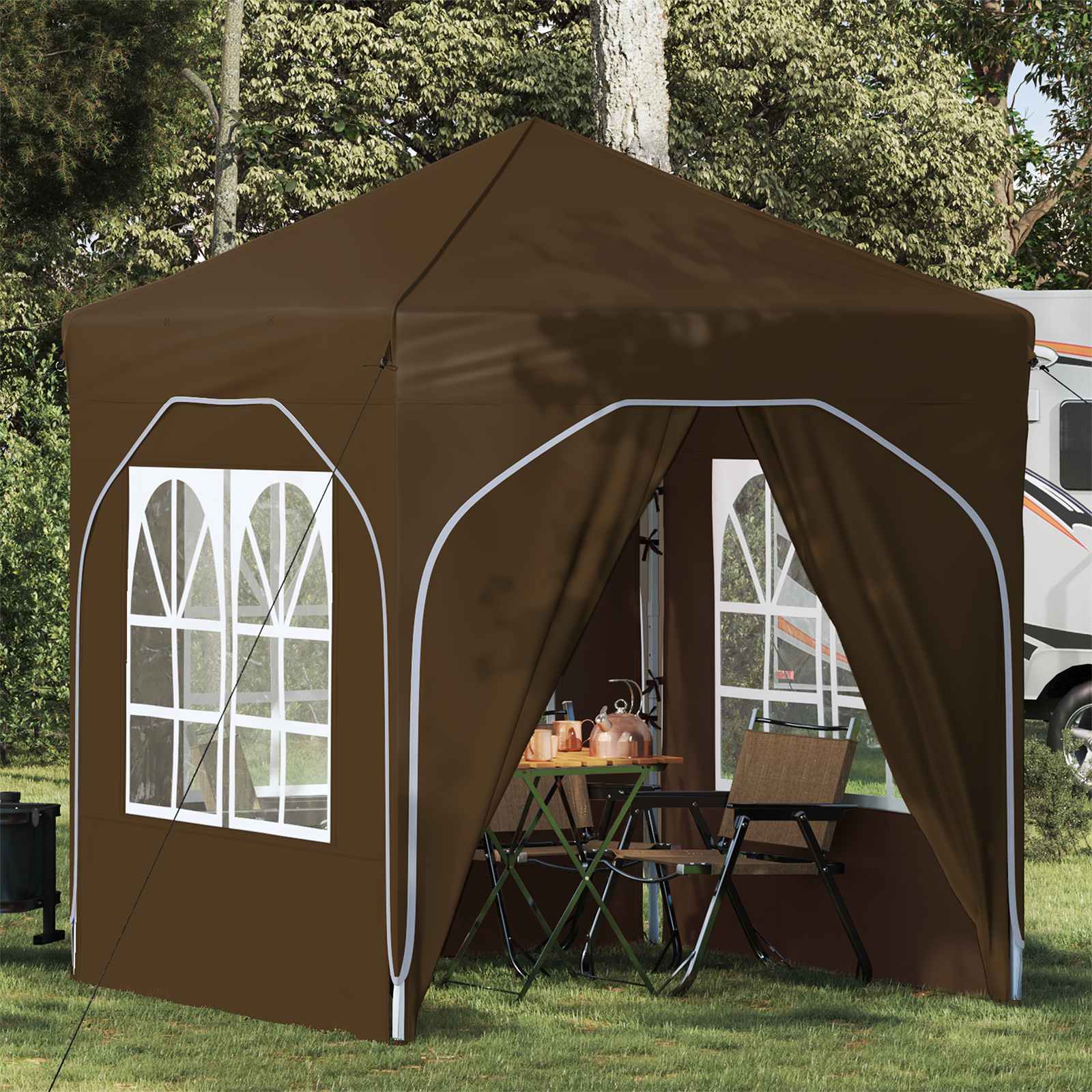 Pop-up partytent 192 x 192 x 245 cm Taupe