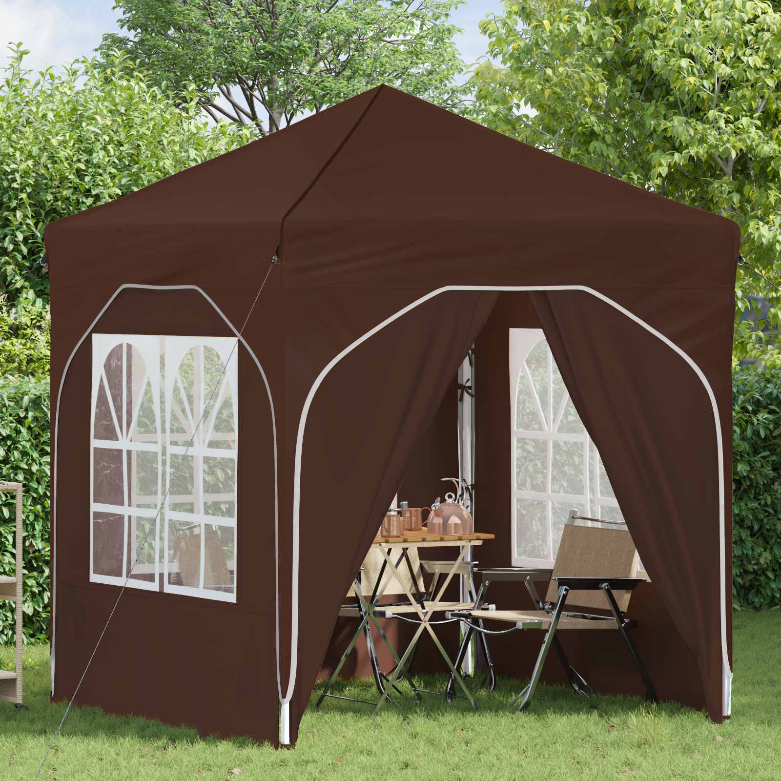 Pop-up partytent 192 x 192 x 245 cm Bruin