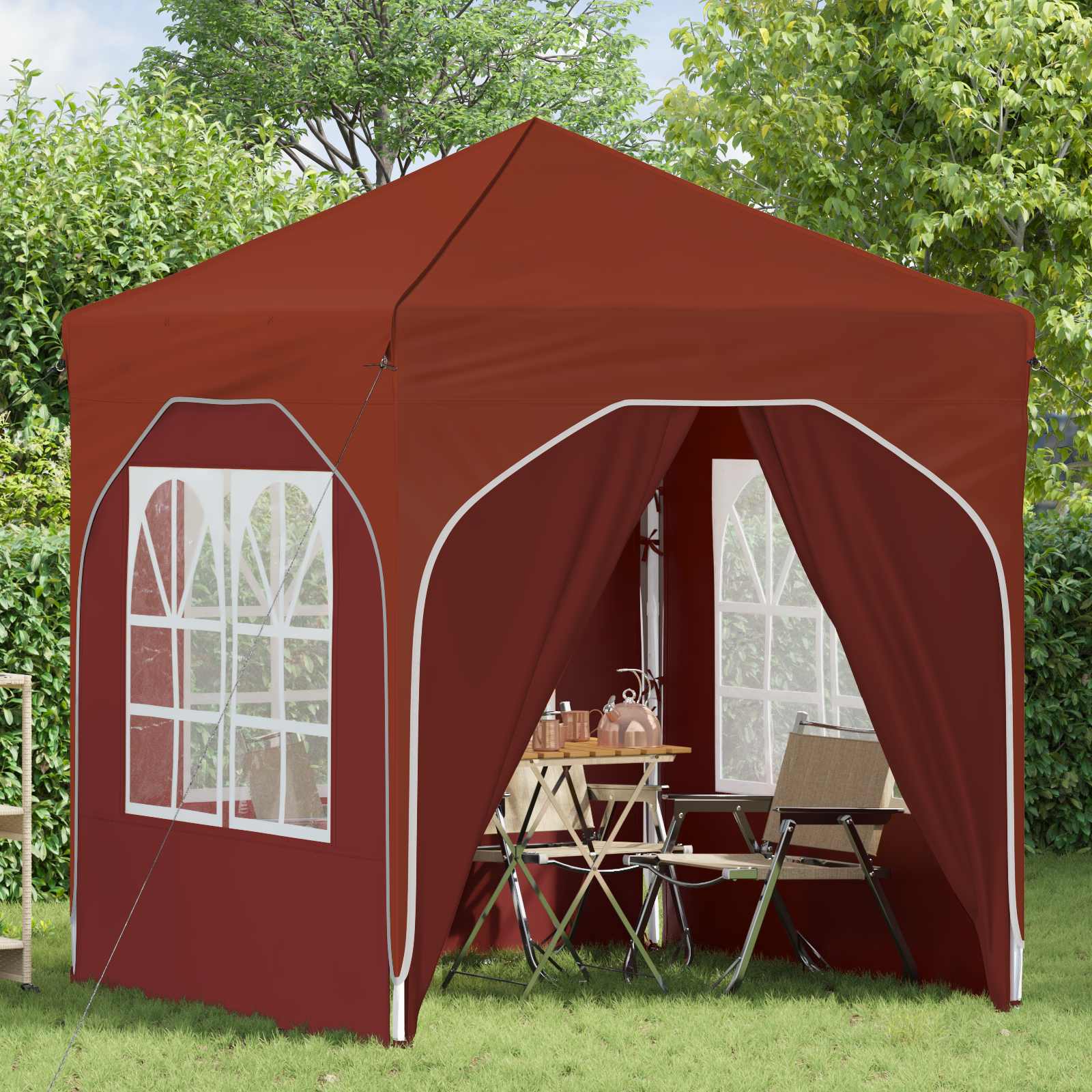 Pop-up partytent 192 x 192 x 245 cm Terracotta