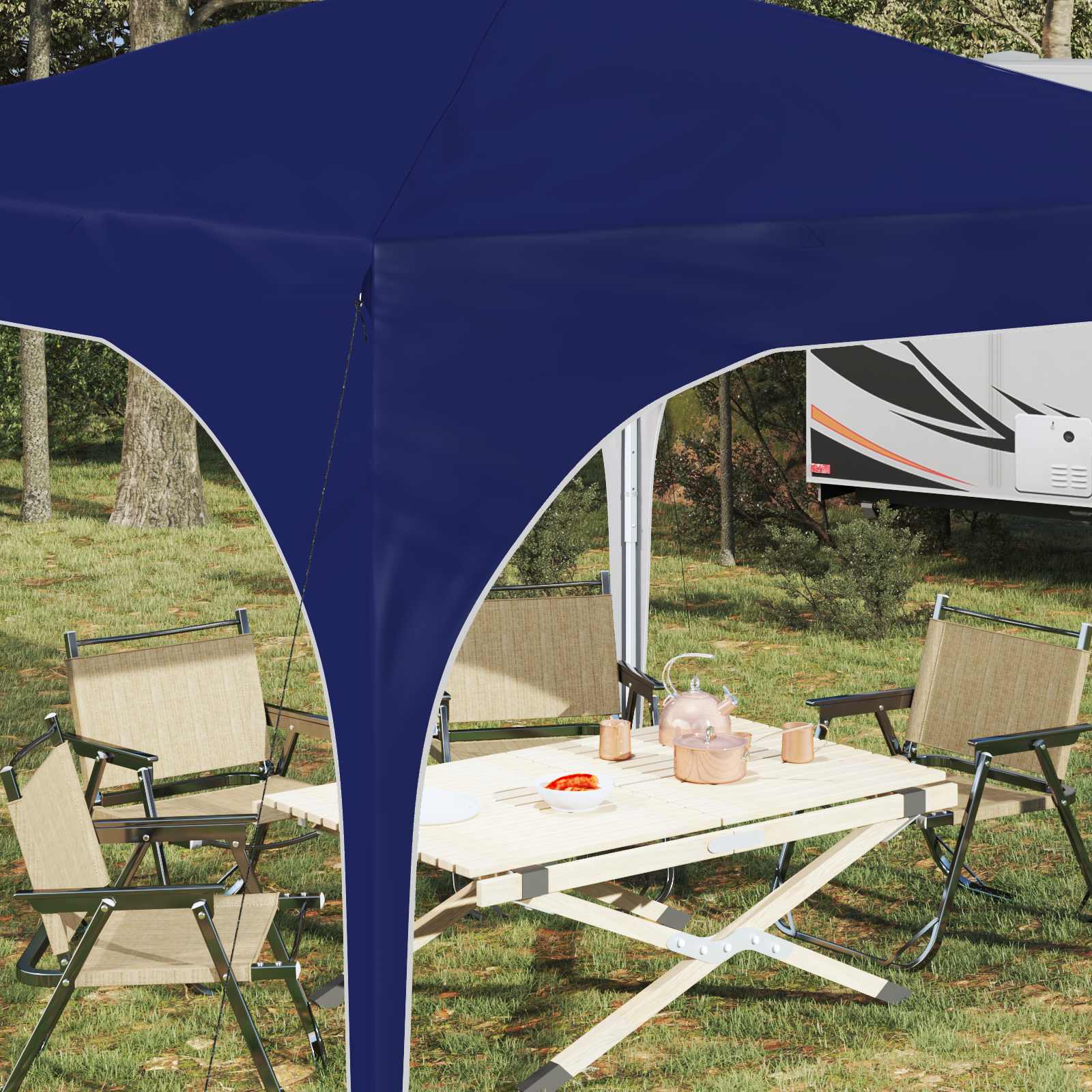 Pop-up partytent 290 x 290 x 245 cm Blauw