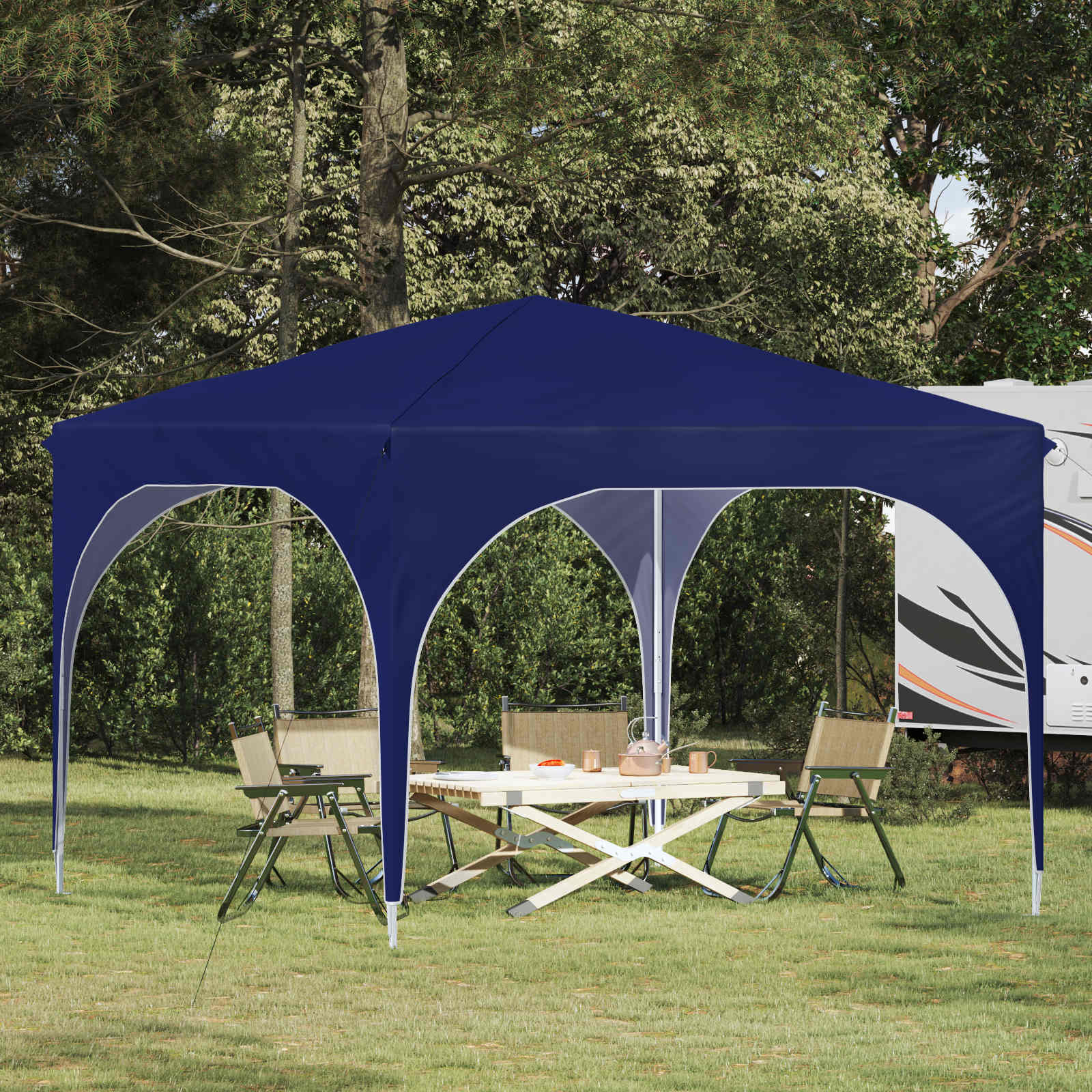 Pop-up partytent 290 x 290 x 245 cm Blauw