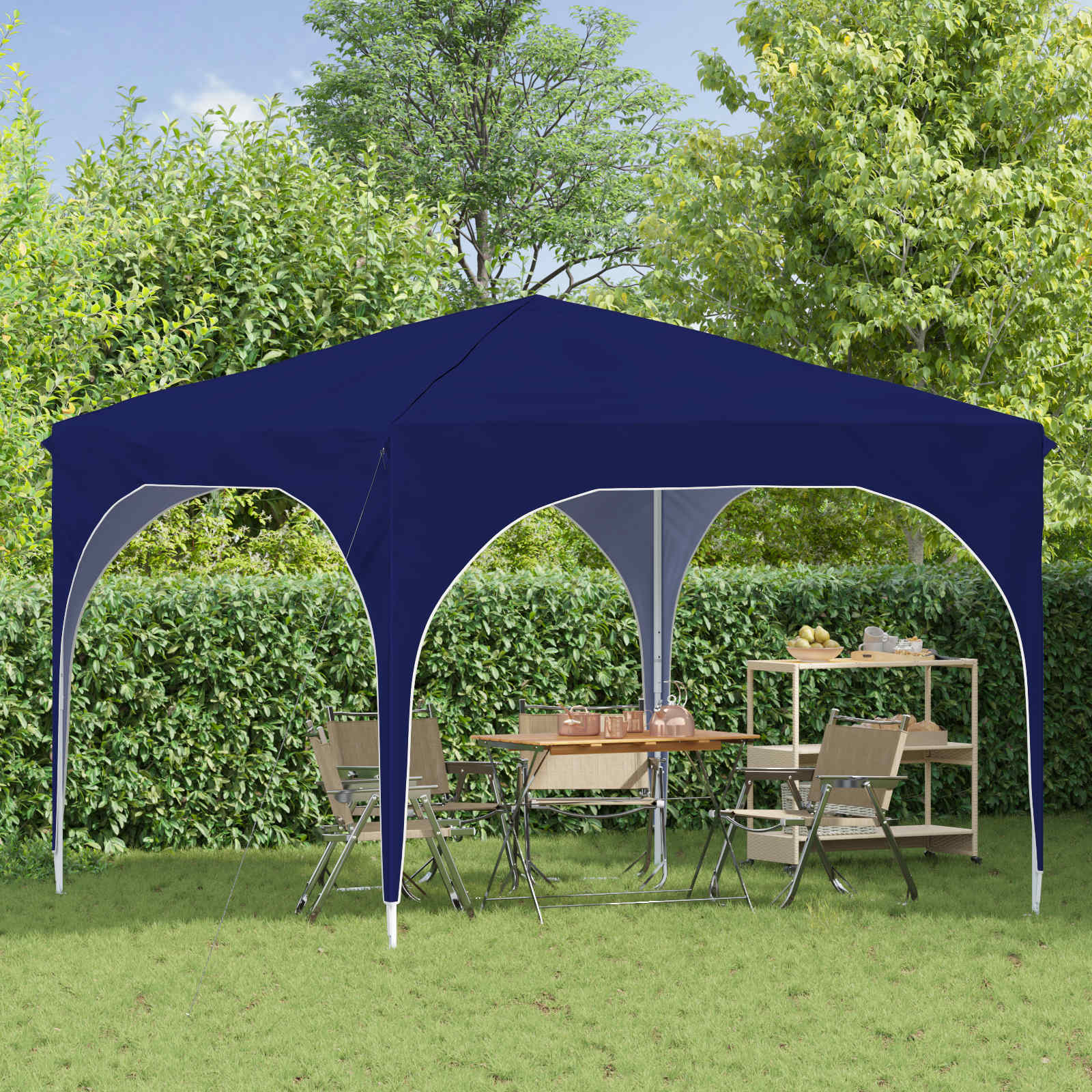 Pop-up partytent 290 x 290 x 245 cm Blauw