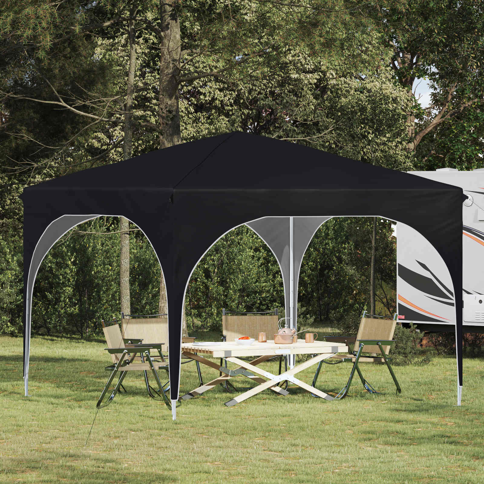 Pop-up partytent 290 x 290 x 245 cm Antraciet