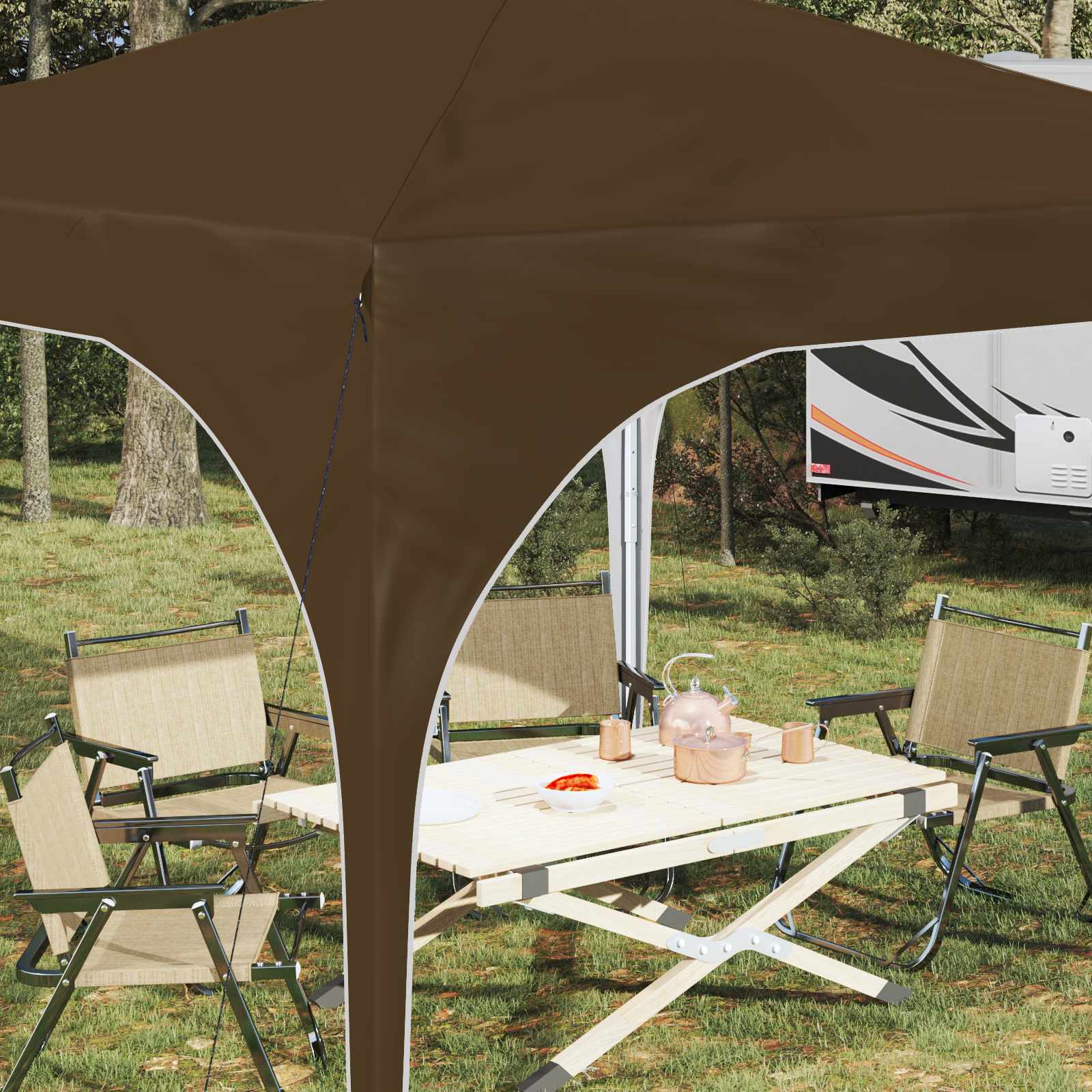 Pop-up partytent 290 x 290 x 245 cm Taupe