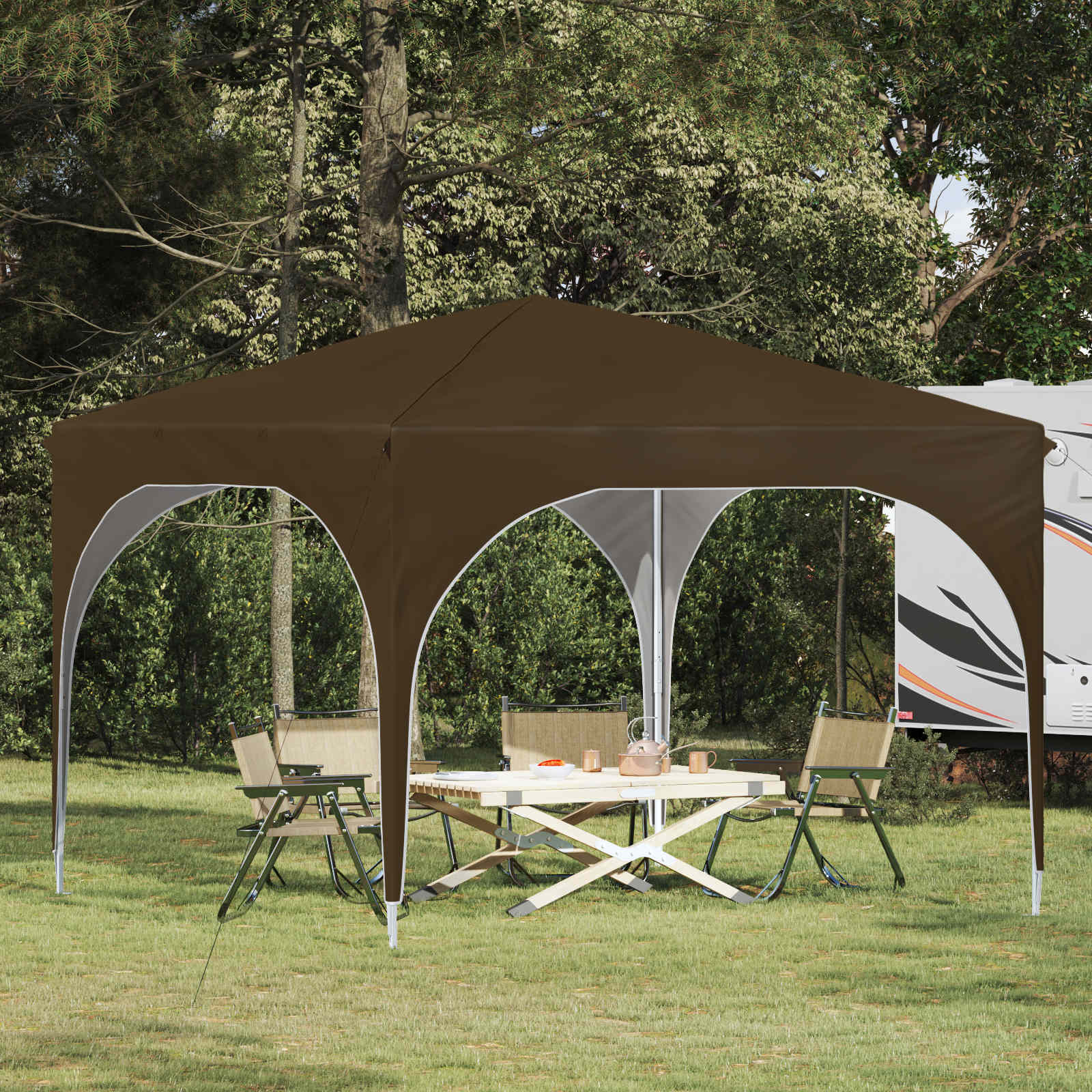 Pop-up partytent 290 x 290 x 245 cm Taupe