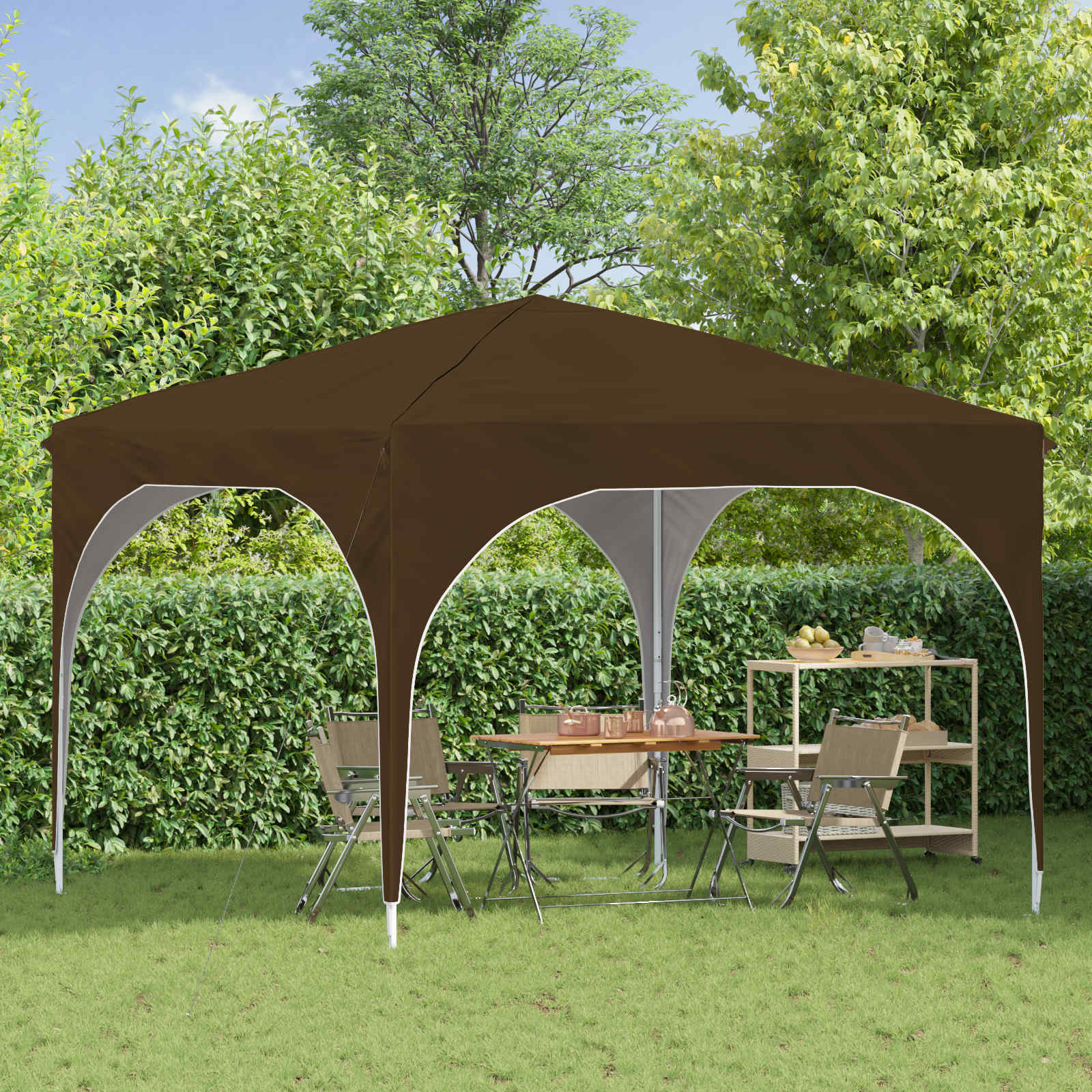 Pop-up partytent 290 x 290 x 245 cm Taupe