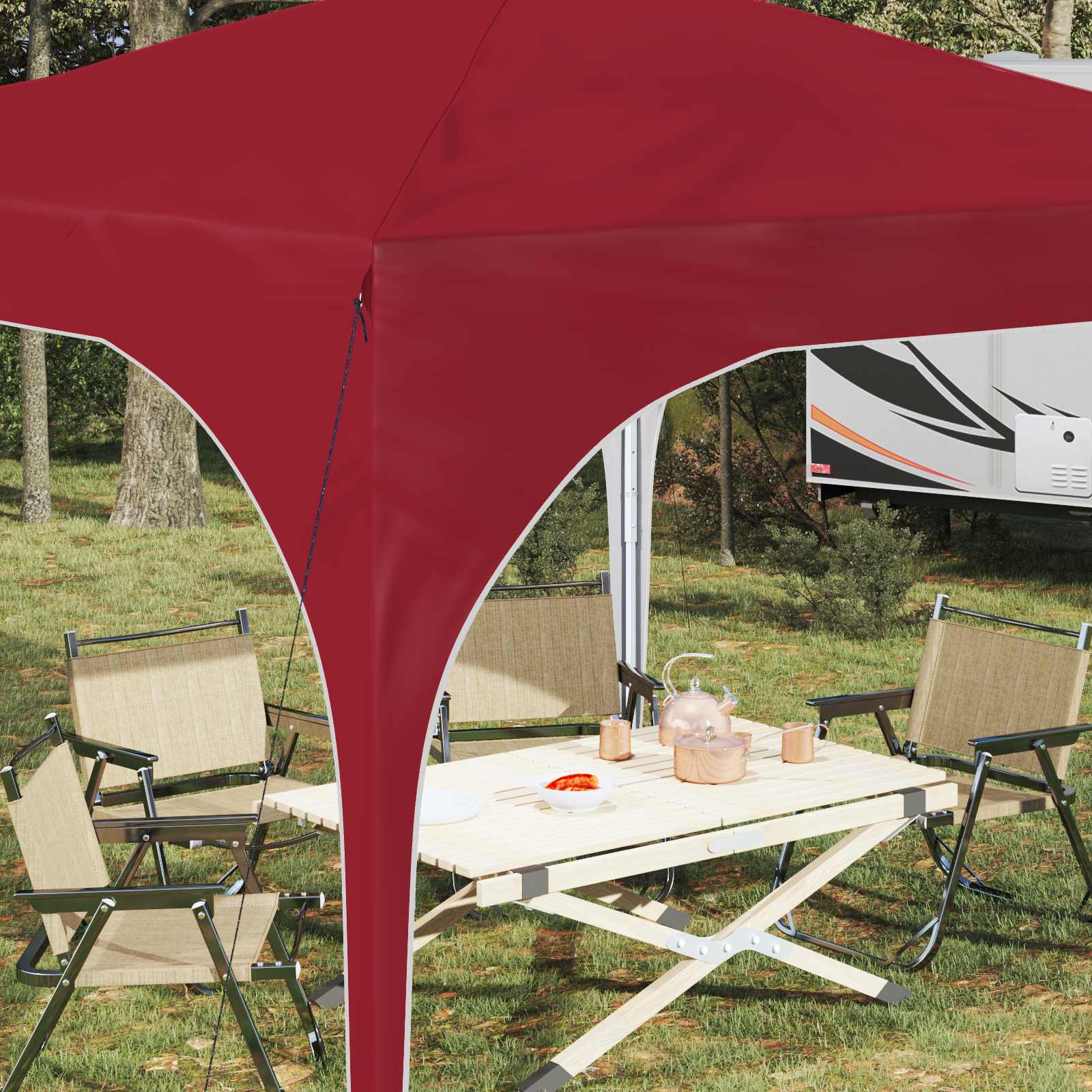 Pop-up partytent 290 x 290 x 245 cm Bordeauxrood