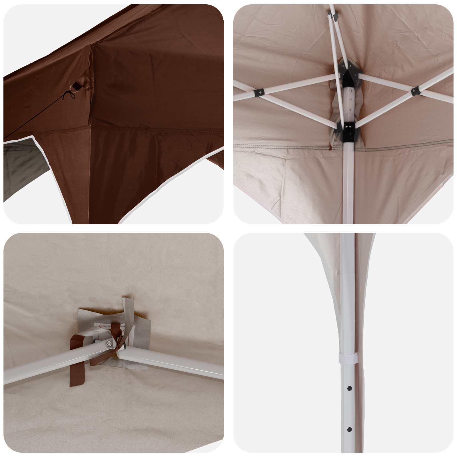 Pop-up partytent 290 x 290 x 245 cm Bruin