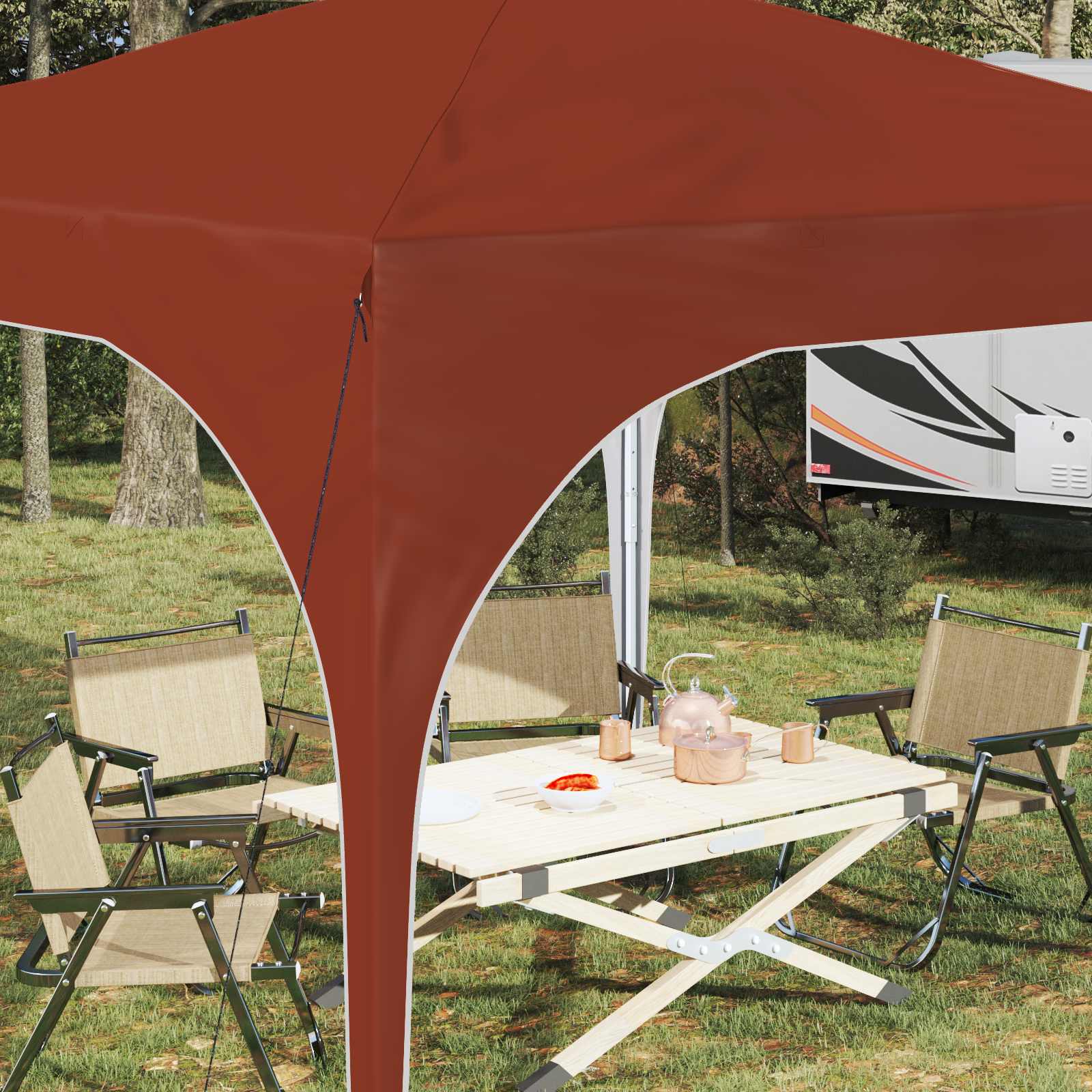 Pop-up partytent 290 x 290 x 245 cm Terracotta
