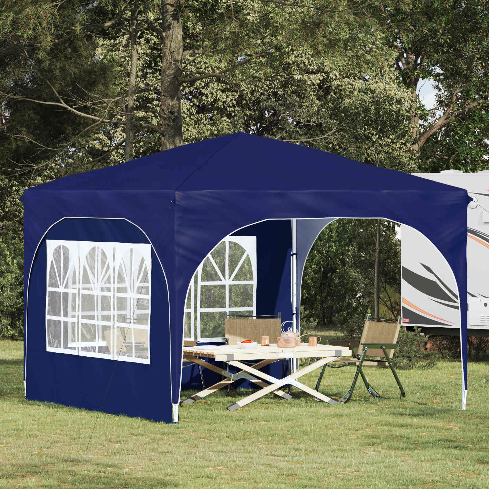Pop-up partytent 290 x 290 x 245 cm Blauw