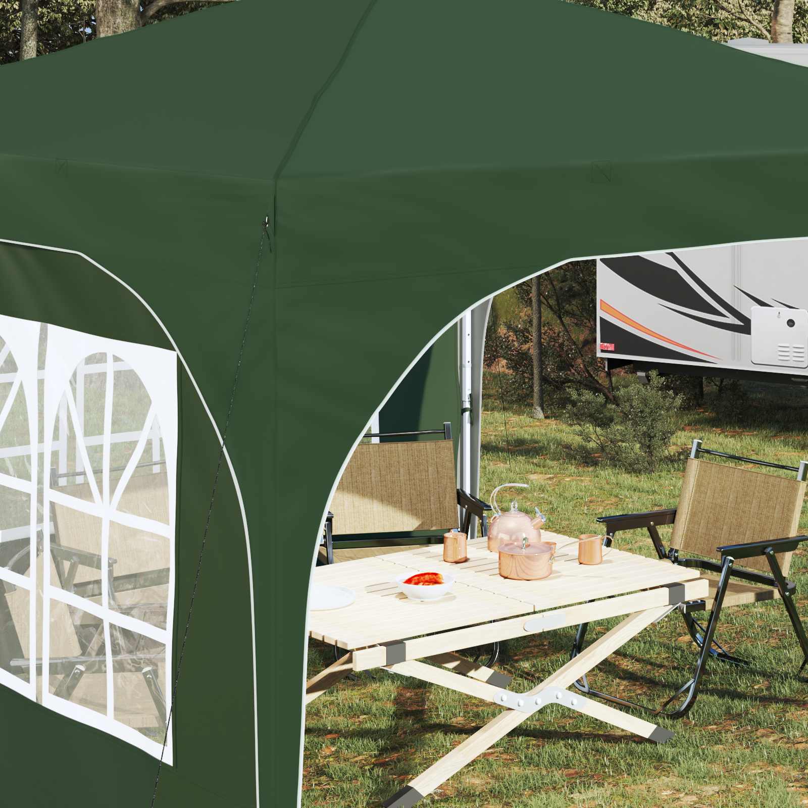 Pop-up partytent 290 x 290 x 245 cm Groen